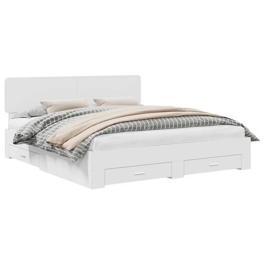 vidaXL Σκελετός Κρεβατιού Λευκό 200 x 200 cm Επεξεργασμένο ξύλο