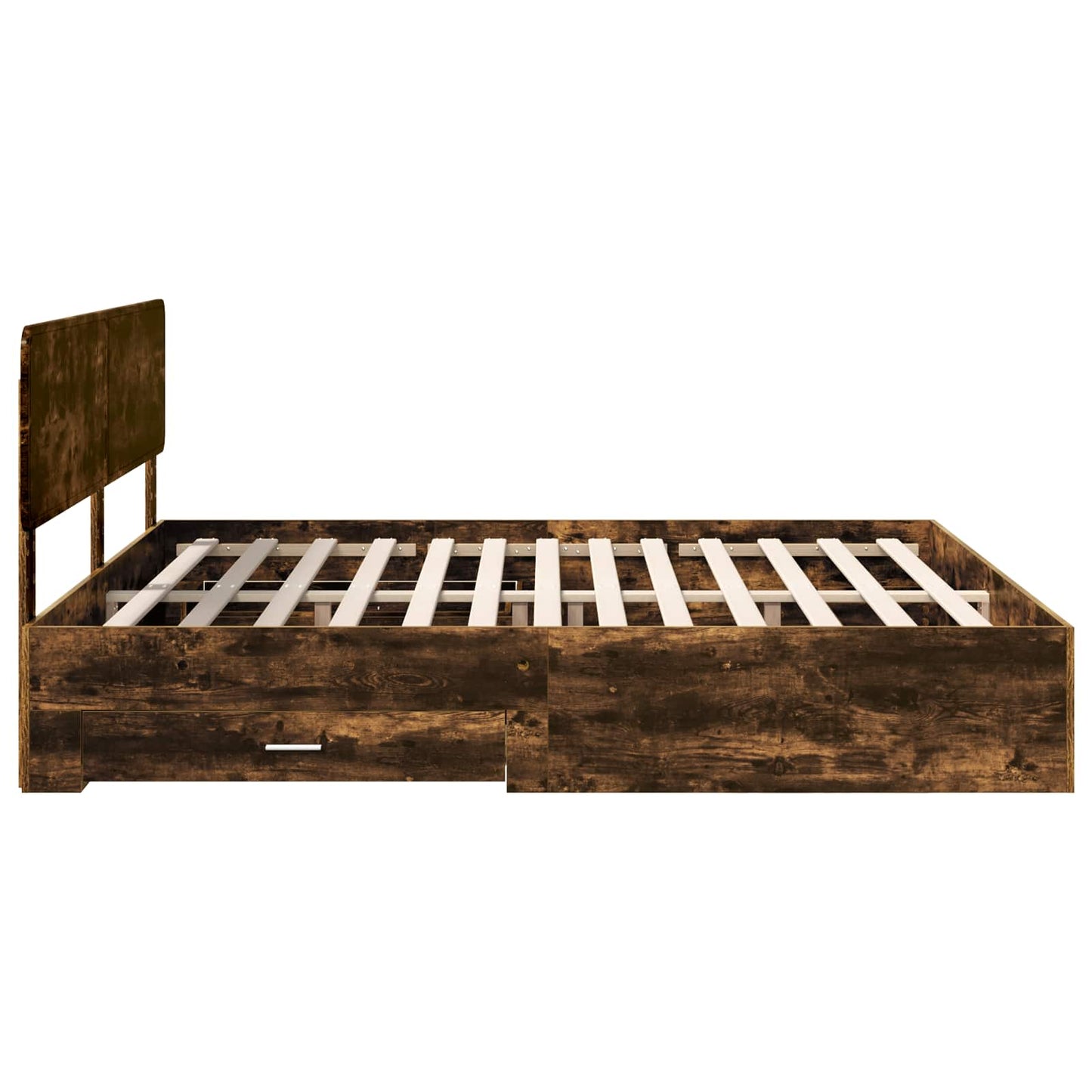 vidaXL Σκελετός Κρεβατιού με κεφαλάρι Καπνιστό Δρύς 200 x 200 cm