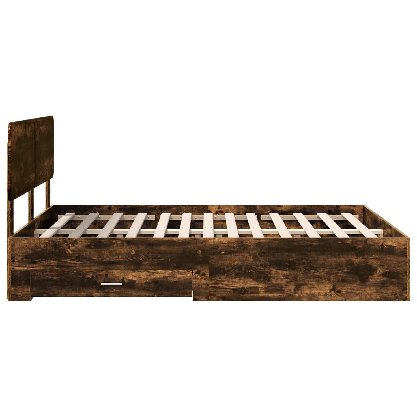 vidaXL Σκελετός Κρεβατιού με κεφαλάρι Καπνιστό Δρύς 150 x 200 cm