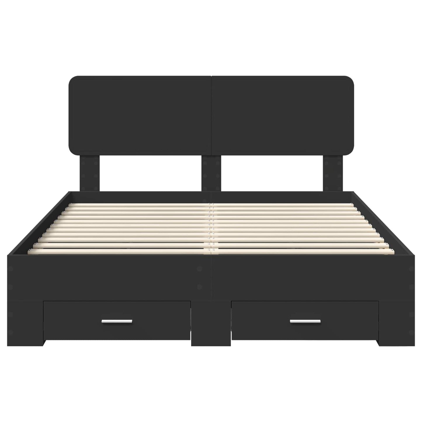 vidaXL Σκελετός Κρεβατιού Μαύρο 140 x 200 cm Επεξεργασμένο ξύλο