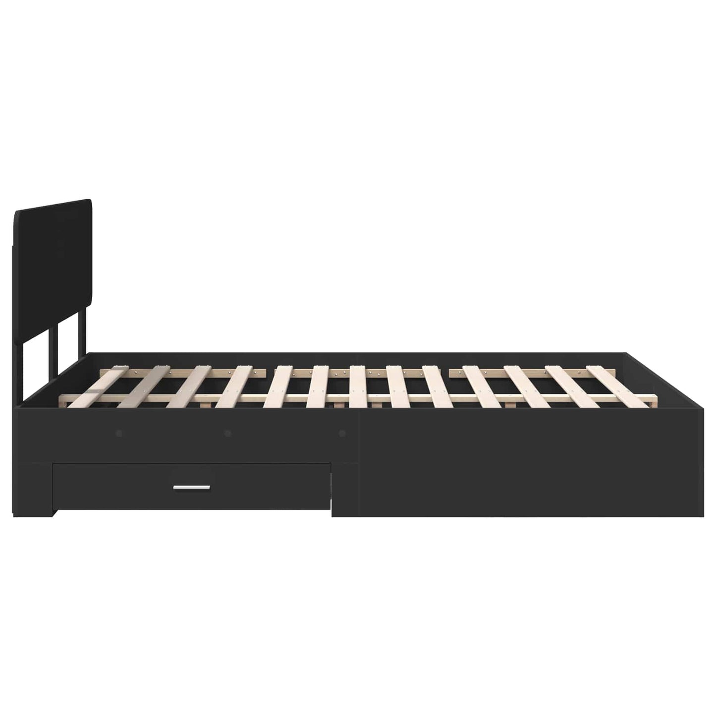 vidaXL Σκελετός Κρεβατιού Μαύρο 140 x 190 cm Επεξεργασμένο ξύλο