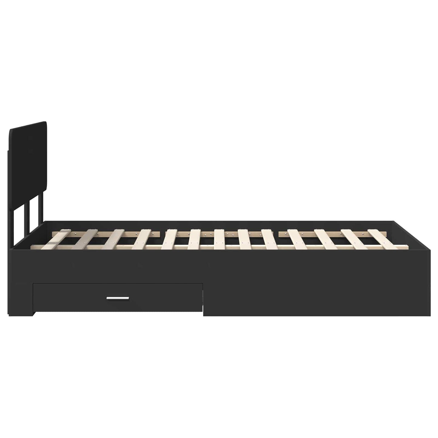 vidaXL Σκελετός Κρεβατιού Μαύρο 135 x 190 cm Επεξεργασμένο ξύλο