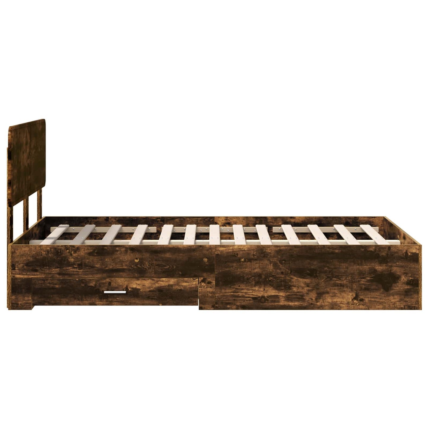 vidaXL Σκελετός Κρεβατιού με κεφαλάρι Καπνιστό Δρύς 135 x 190 cm