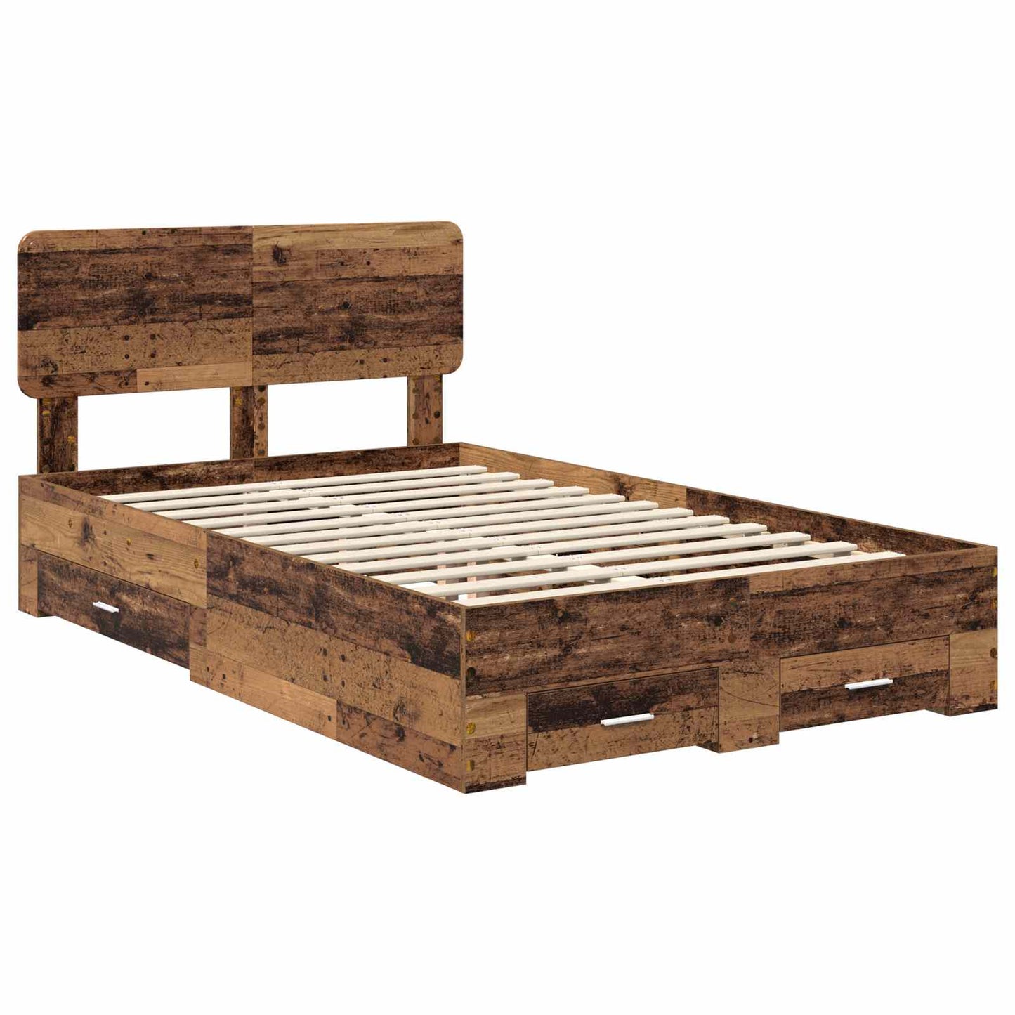 vidaXL Σκελετός Κρεβατιού Παλιό ξύλο 120 x 190 cm Επεξεργασμένο ξύλο