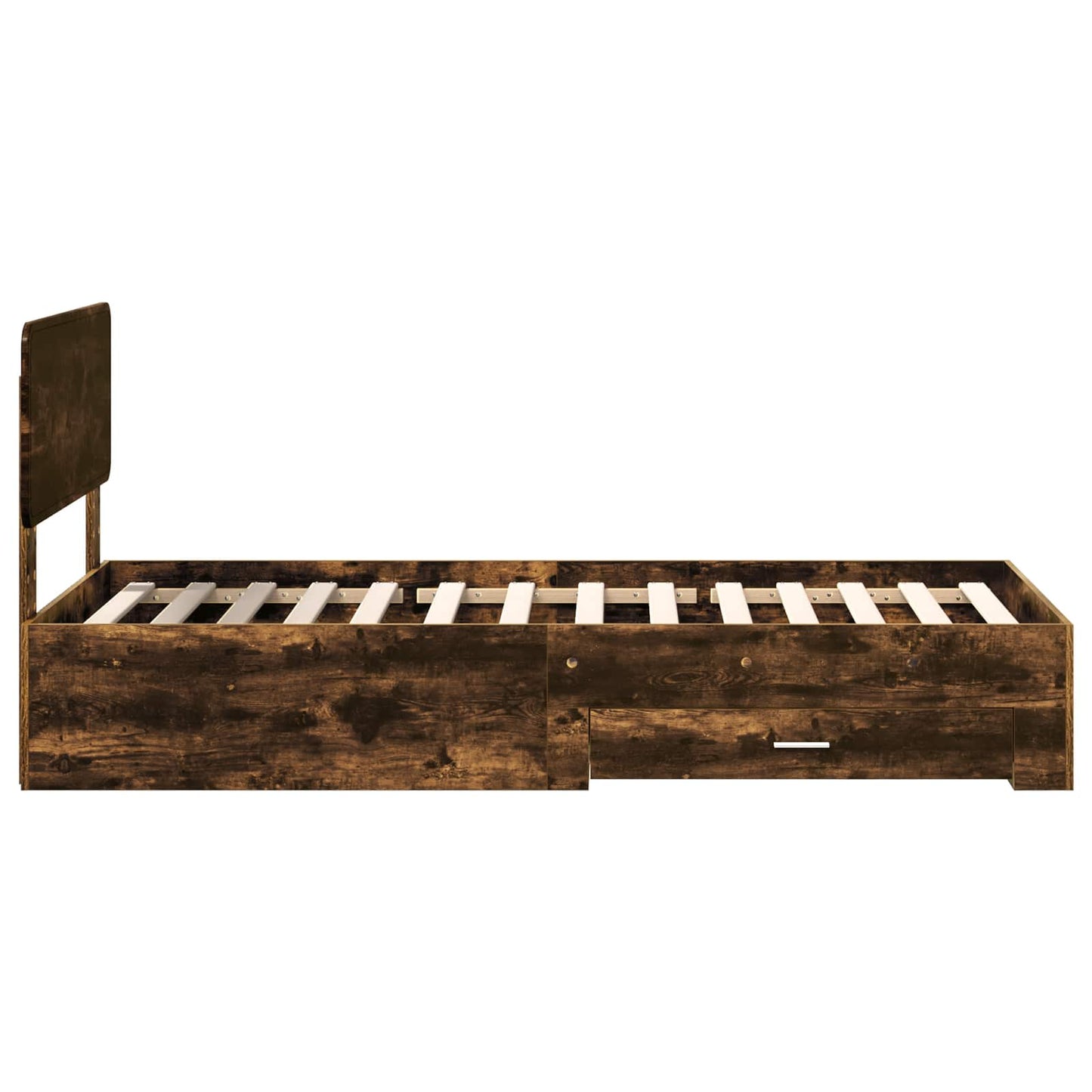 vidaXL Σκελετός Κρεβατιού Καπνιστό Δρύς 90 x 190 cm Επεξεργασμένο ξύλο