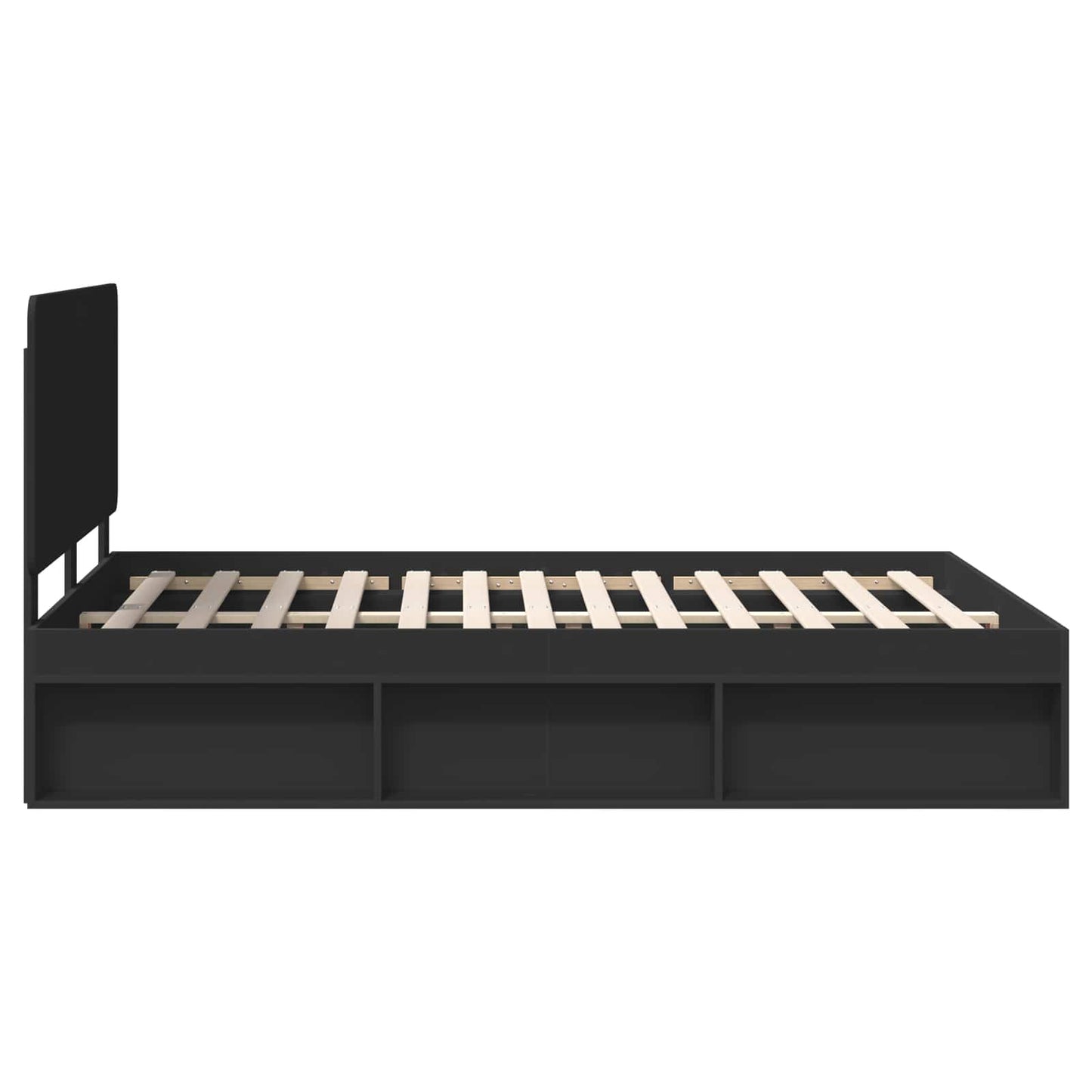 vidaXL Σκελετός Κρεβατιού Μαύρο 150 x 200 cm Στερεά ξυλεία πεύκου