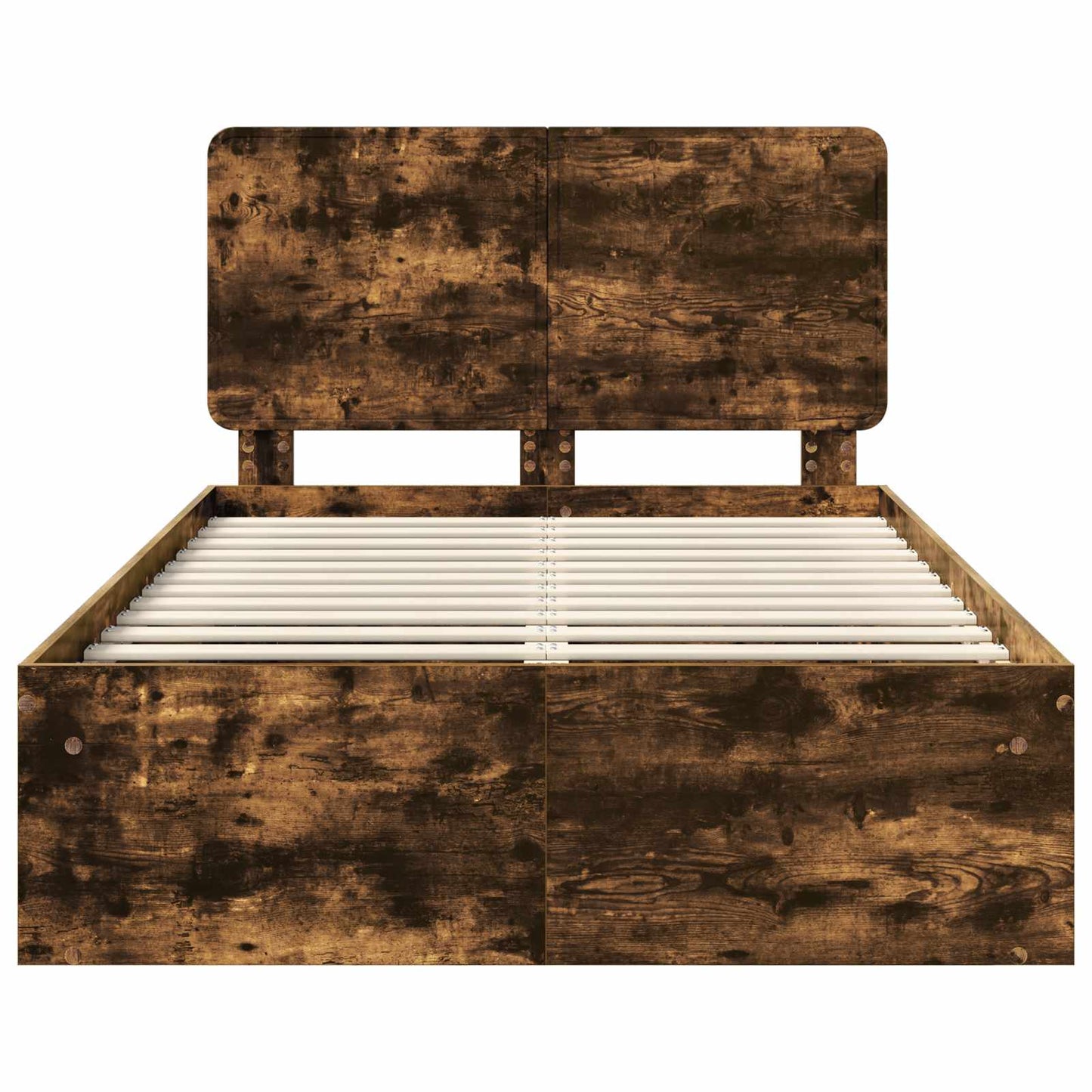 vidaXL Σκελετός Κρεβατιού με κεφαλάρι Καπνιστό Δρύς 135 x 190 cm