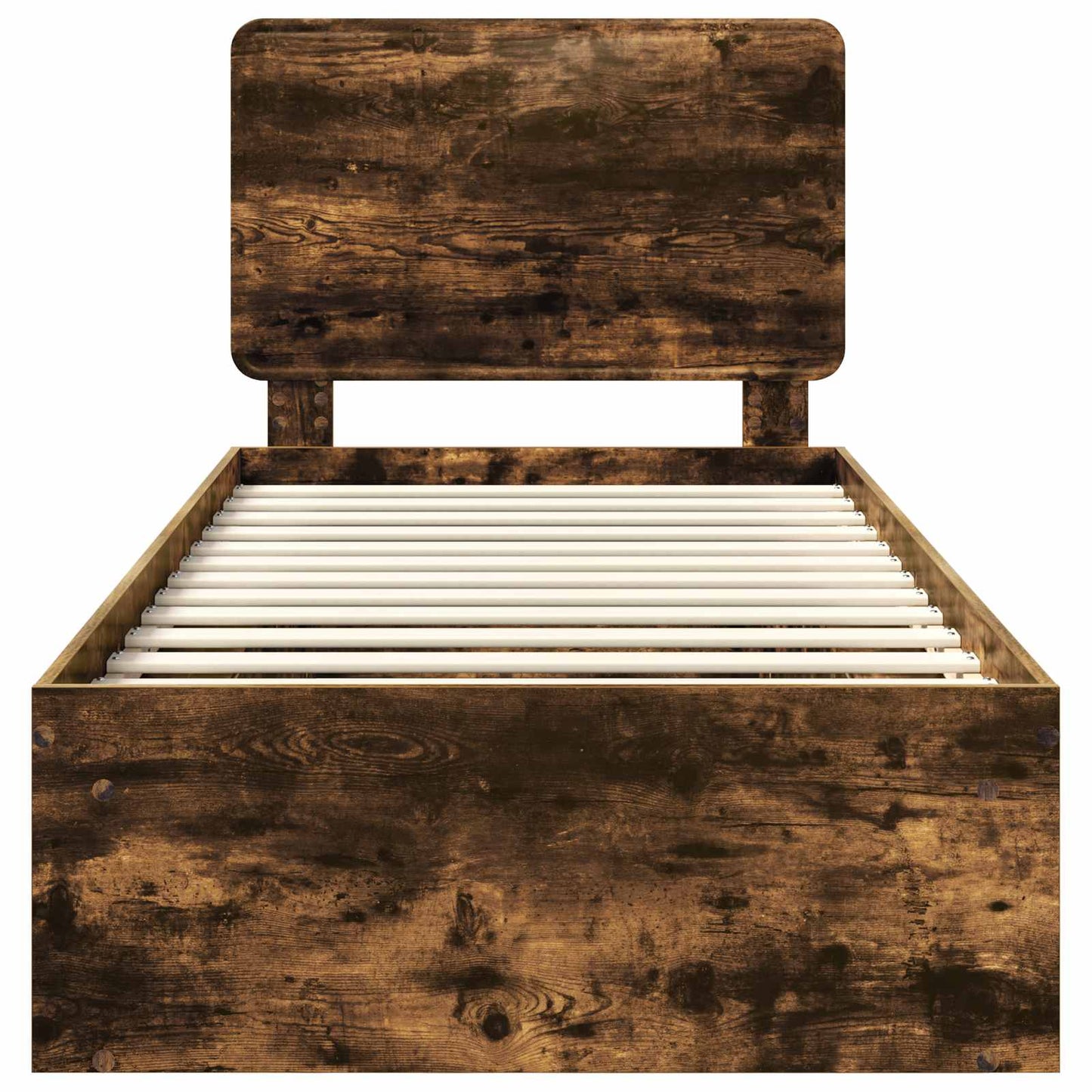 vidaXL Σκελετός Κρεβατιού με κεφαλάρι Καπνιστό Δρύς 100 x 200 cm