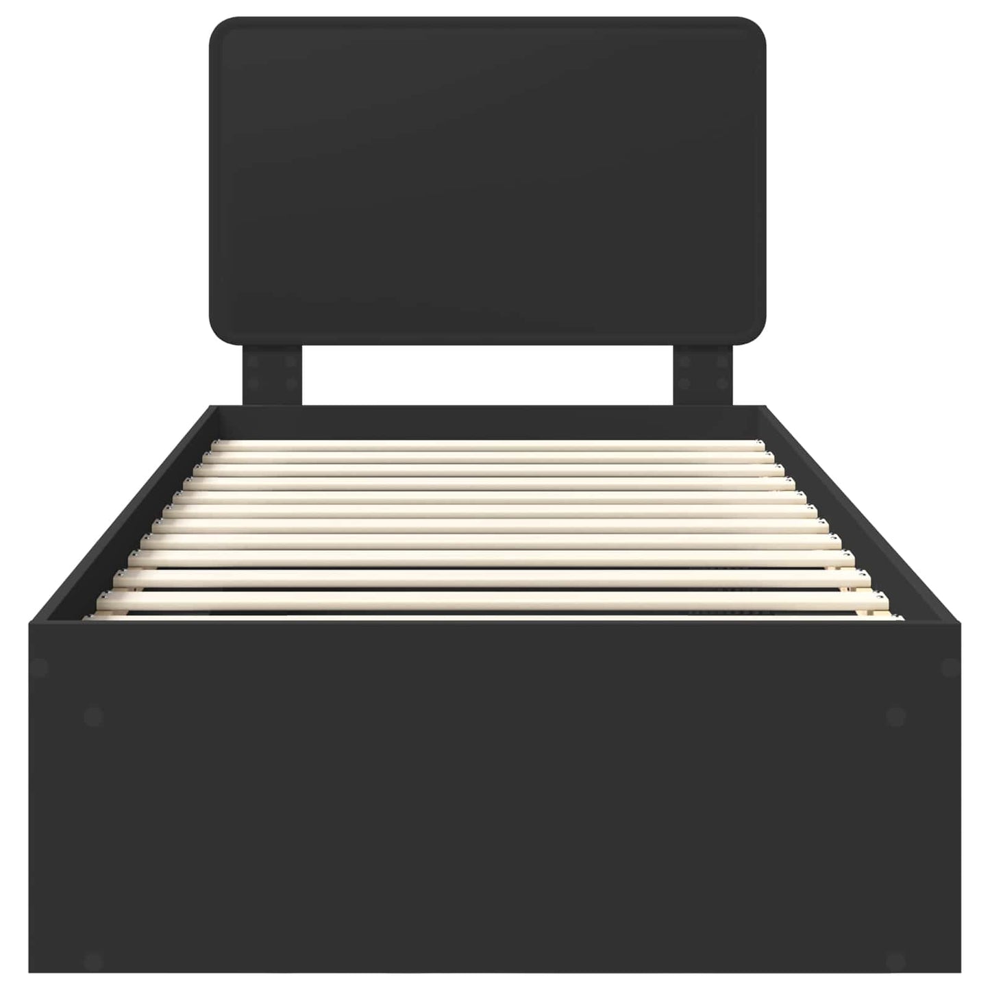 vidaXL Σκελετός Κρεβατιού Μαύρο 90 x 200 cm Στερεά ξυλεία πεύκου