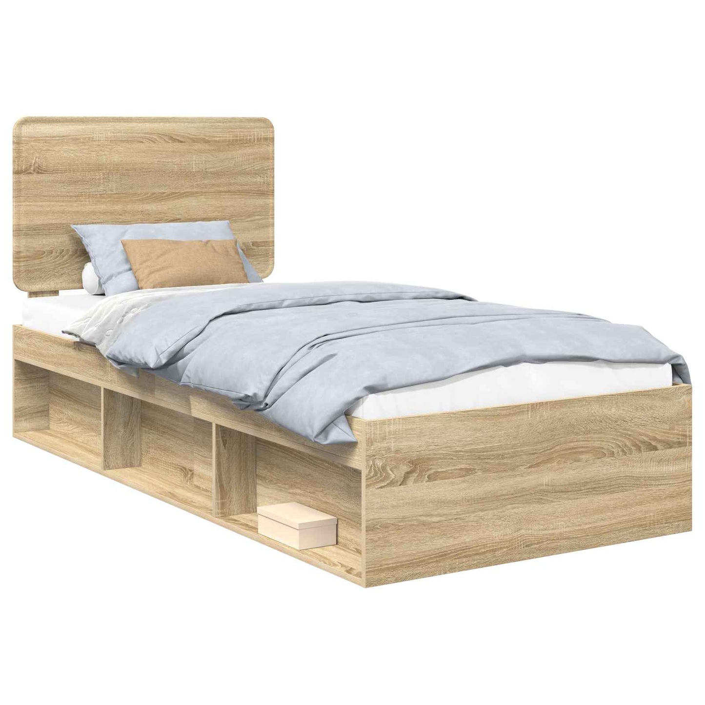 vidaXL Σκελετός Κρεβατιού Δρύς Sonoma 90 x 200 cm Στερεά ξυλεία πεύκου