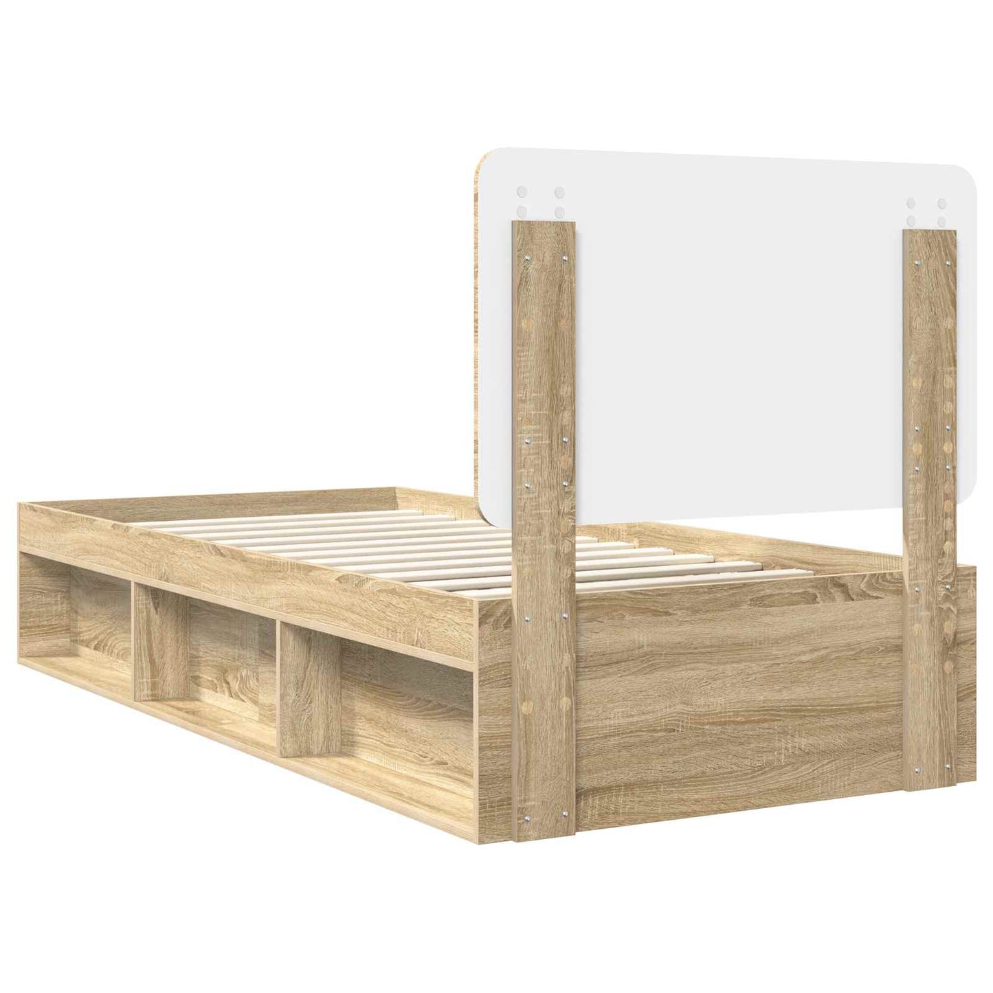 vidaXL Σκελετός Κρεβατιού Δρύς Sonoma 90 x 200 cm Στερεά ξυλεία πεύκου