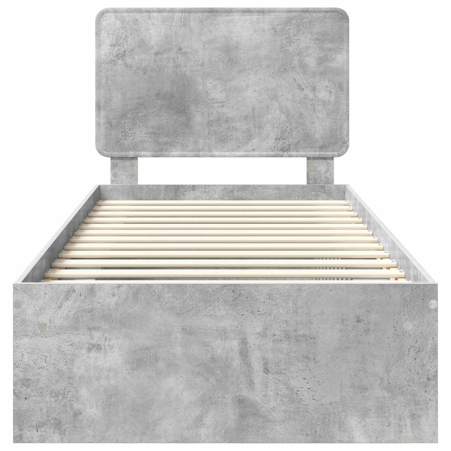 vidaXL Σκελετός Κρεβατιού Γκρι Μπετόν 90 x 190 cm Στερεά ξυλεία πεύκου