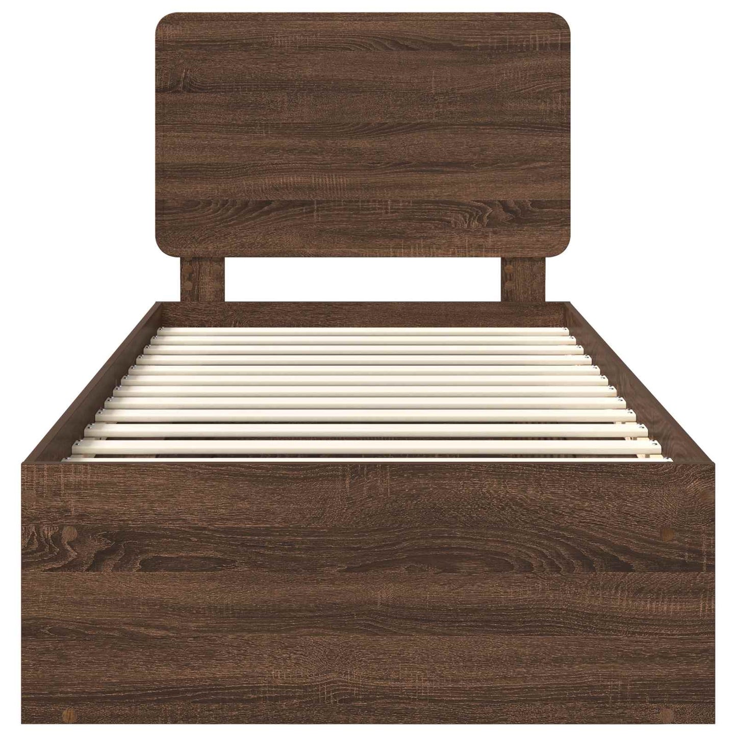 vidaXL Σκελετός Κρεβατιού Καφέ δρυς 75 x 190 cm Στερεά ξυλεία πεύκου