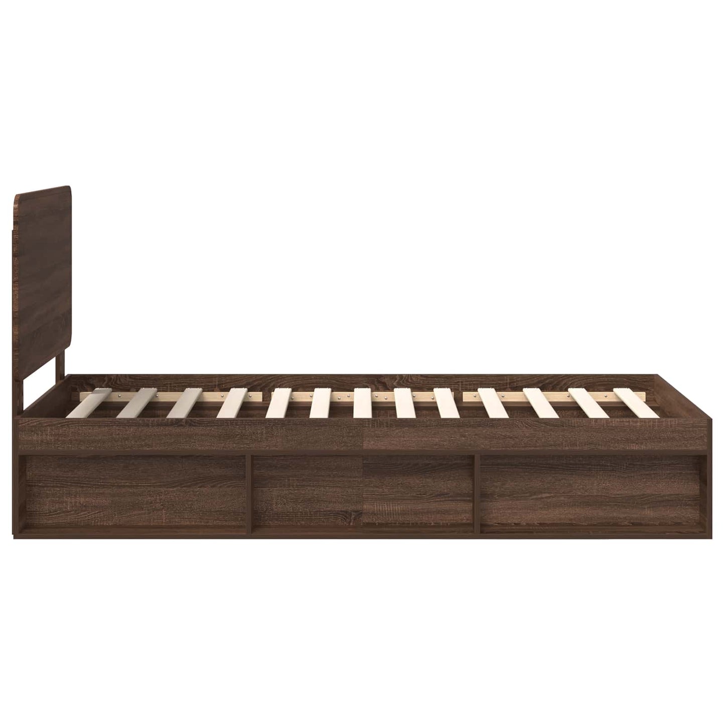 vidaXL Σκελετός Κρεβατιού Καφέ δρυς 75 x 190 cm Στερεά ξυλεία πεύκου