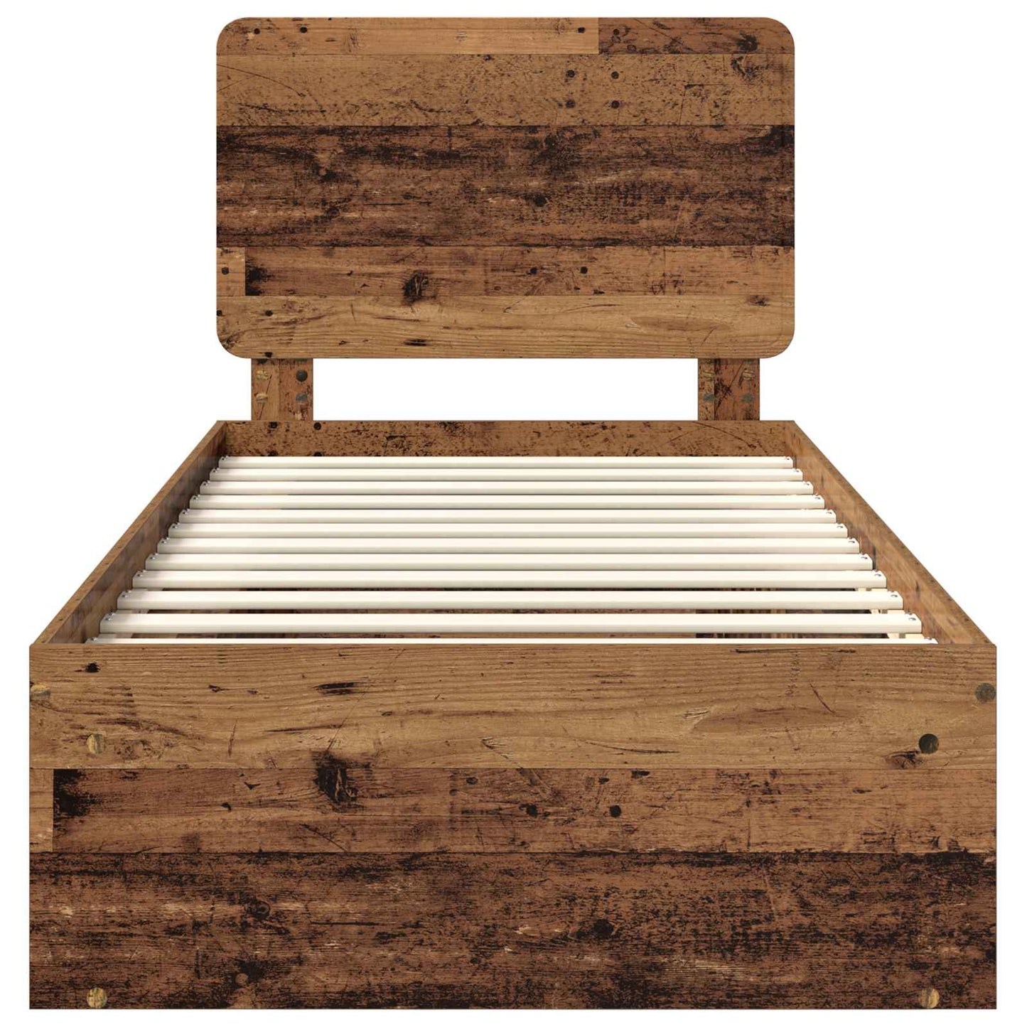 vidaXL Σκελετός Κρεβατιού Παλιό ξύλο 75 x 190 cm Στερεά ξυλεία πεύκου