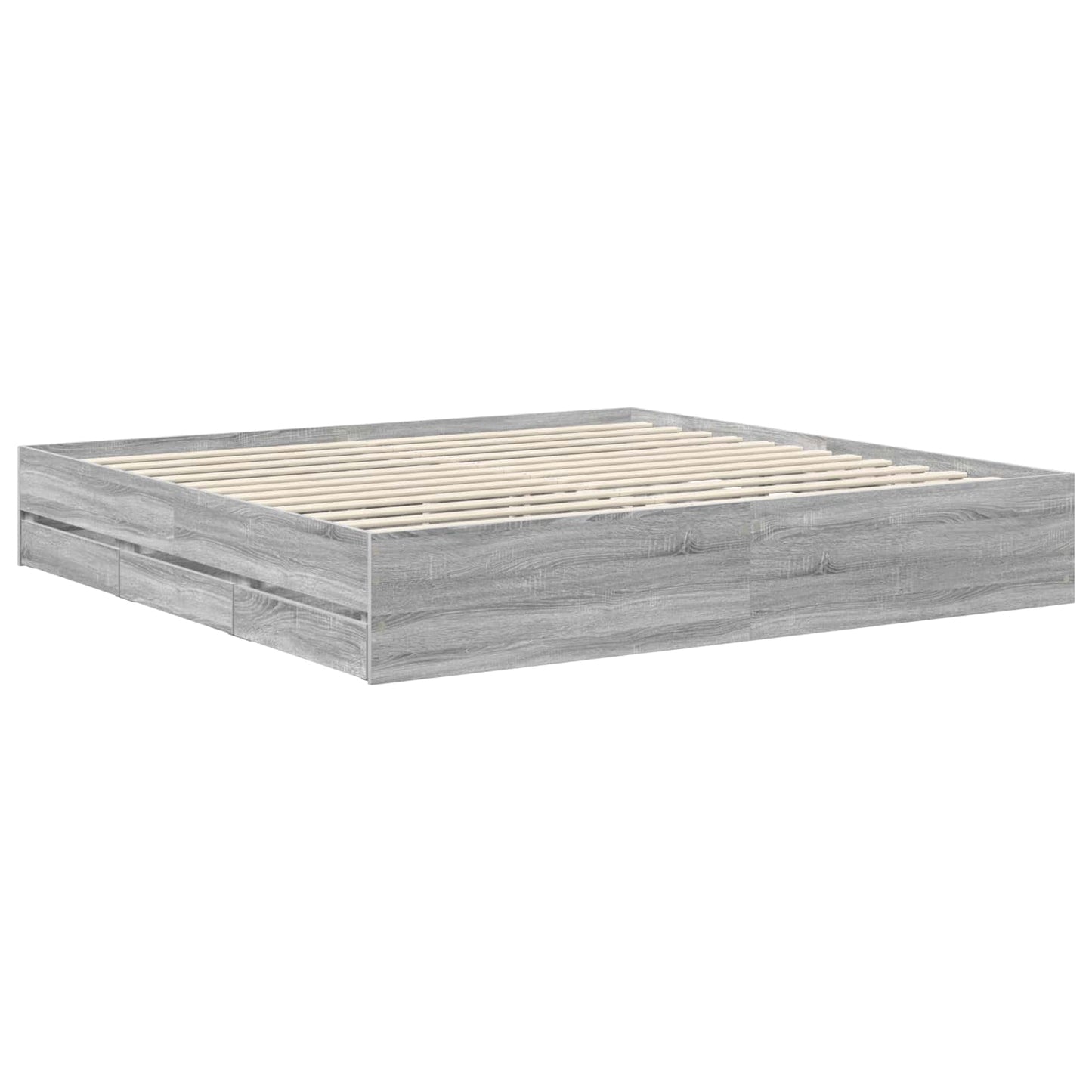 vidaXL Σκελετός Κρεβατιού Γκρίζο Σονομα 200 x 200 cm Μηχανήματος Ξύλο