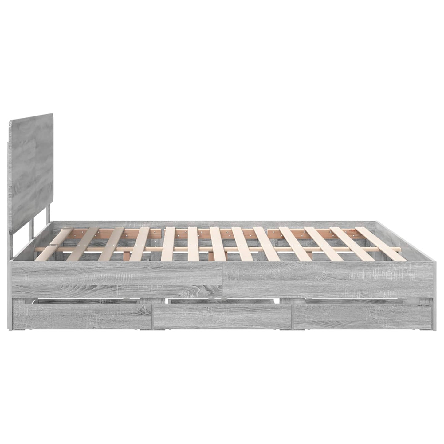 vidaXL Σκελετός Κρεβατιού Γκρίζο Σονομα 200 x 200 cm Μηχανήματος Ξύλο