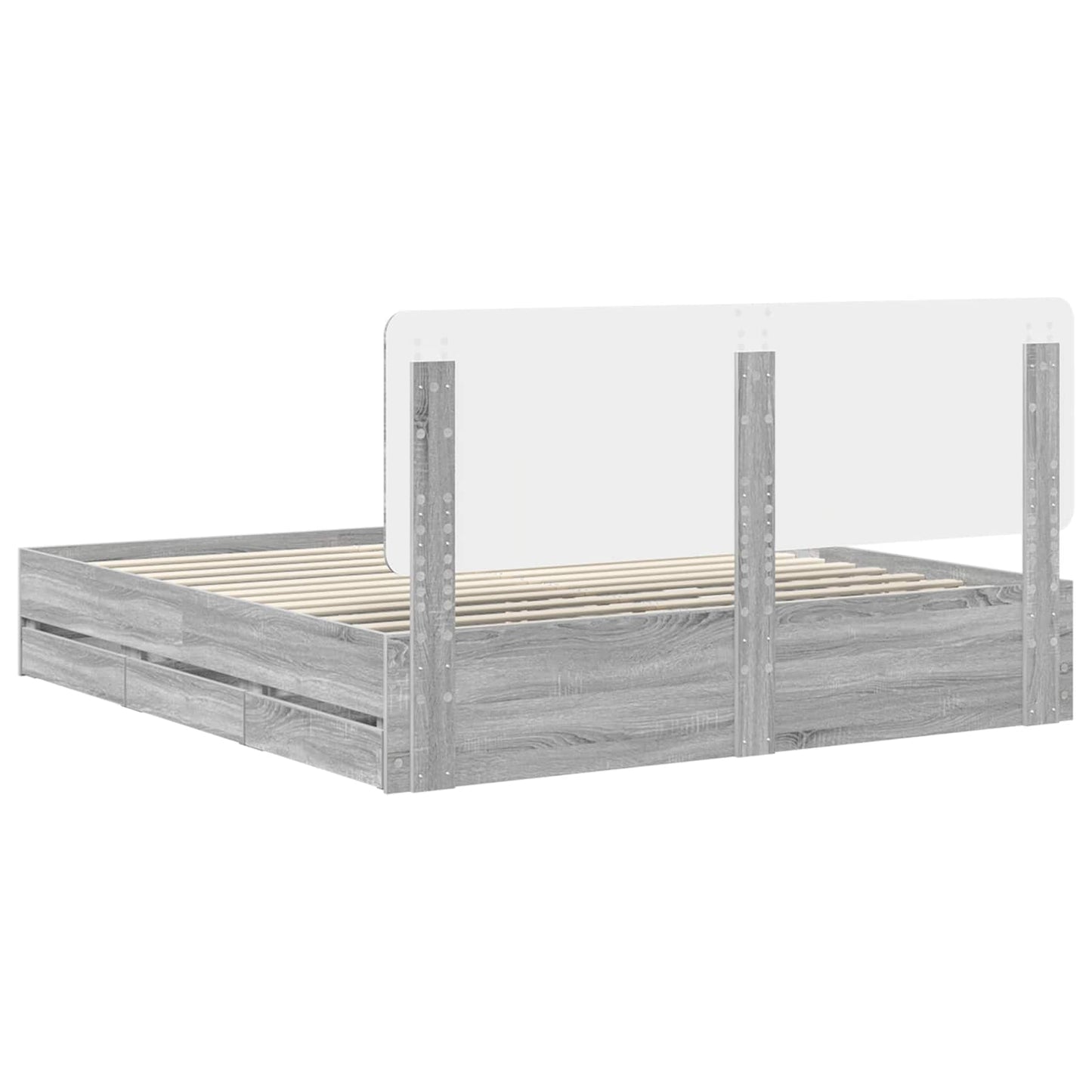 vidaXL Σκελετός Κρεβατιού Γκρίζο Σονομα 180 x 200 cm Μηχανήματος Ξύλο