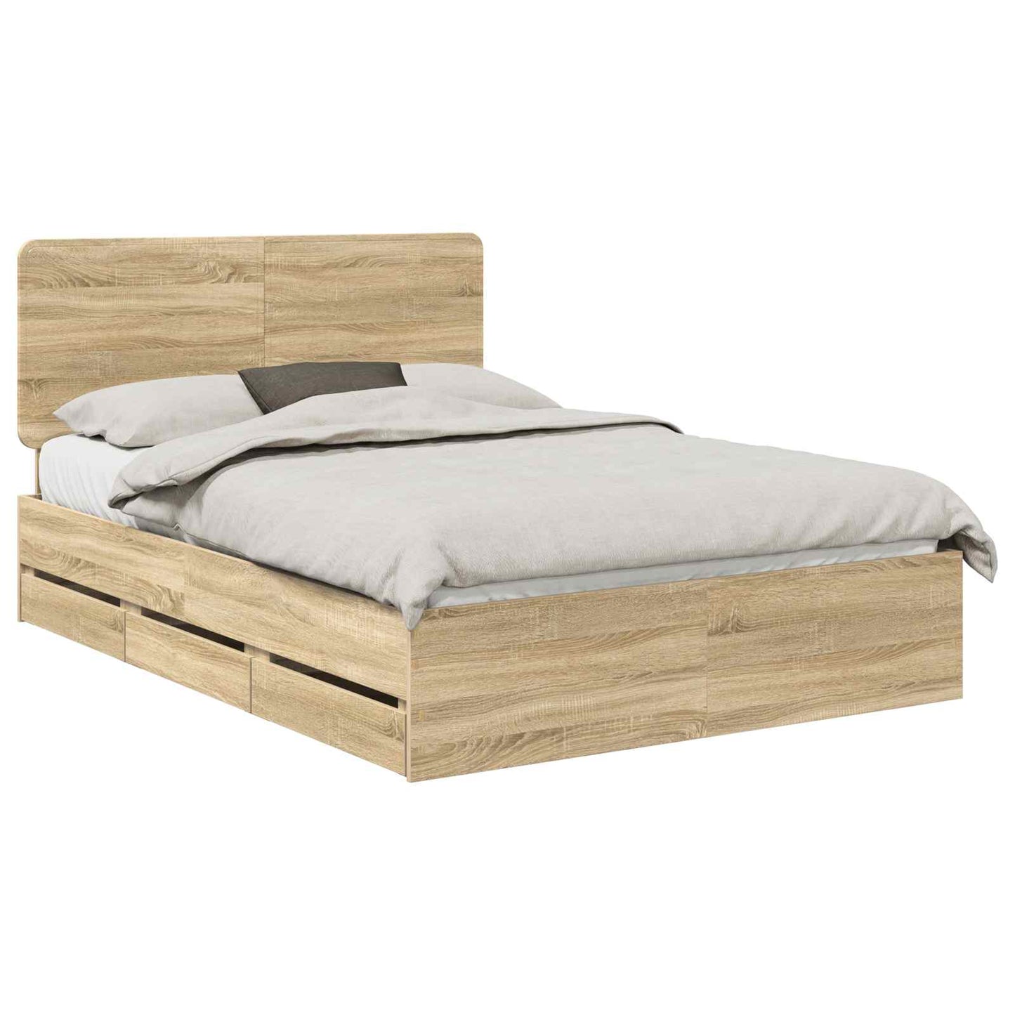 vidaXL Σκελετός Κρεβατιού Δρύς Sonoma 160 x 200 cm Μηχανήματος Ξύλο