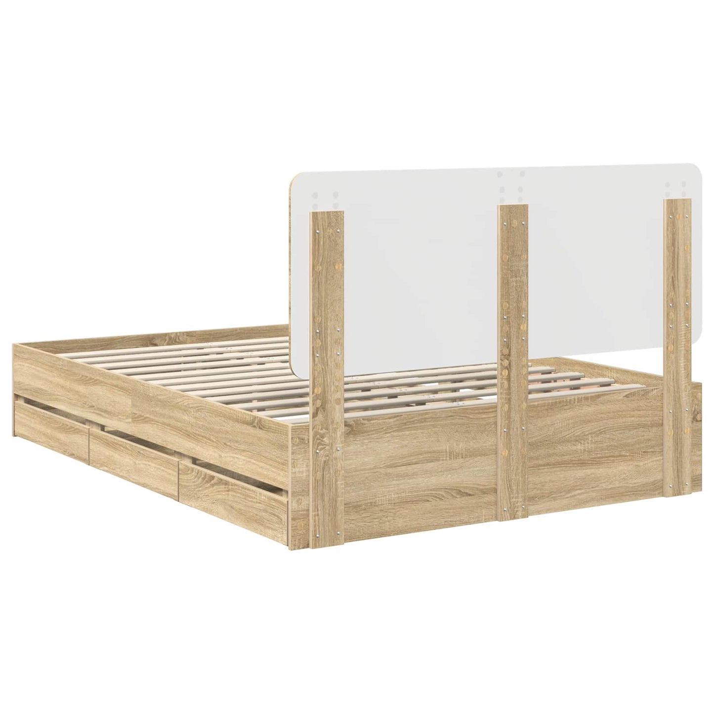 vidaXL Σκελετός Κρεβατιού Δρύς Sonoma 160 x 200 cm Μηχανήματος Ξύλο