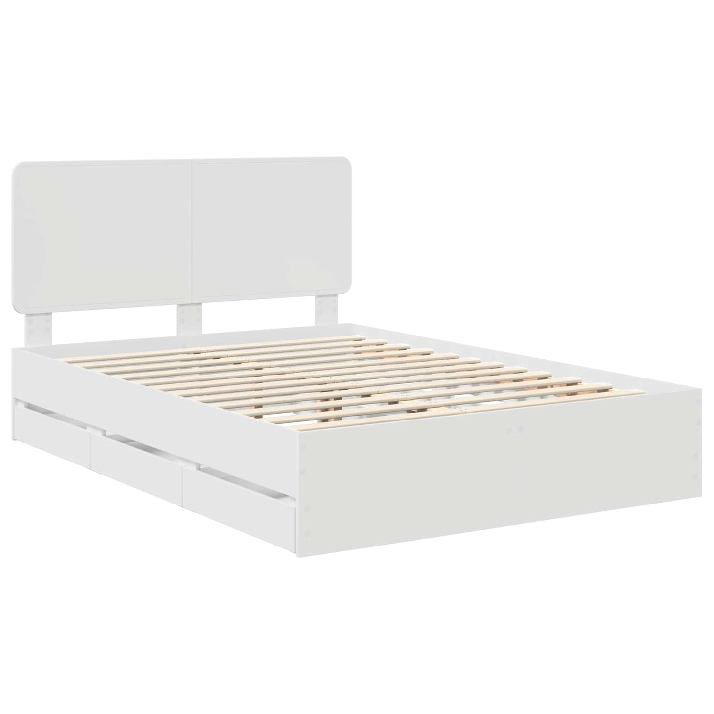 vidaXL Σκελετός Κρεβατιού Λευκό 150 x 200 cm Μηχανήματος Ξύλο