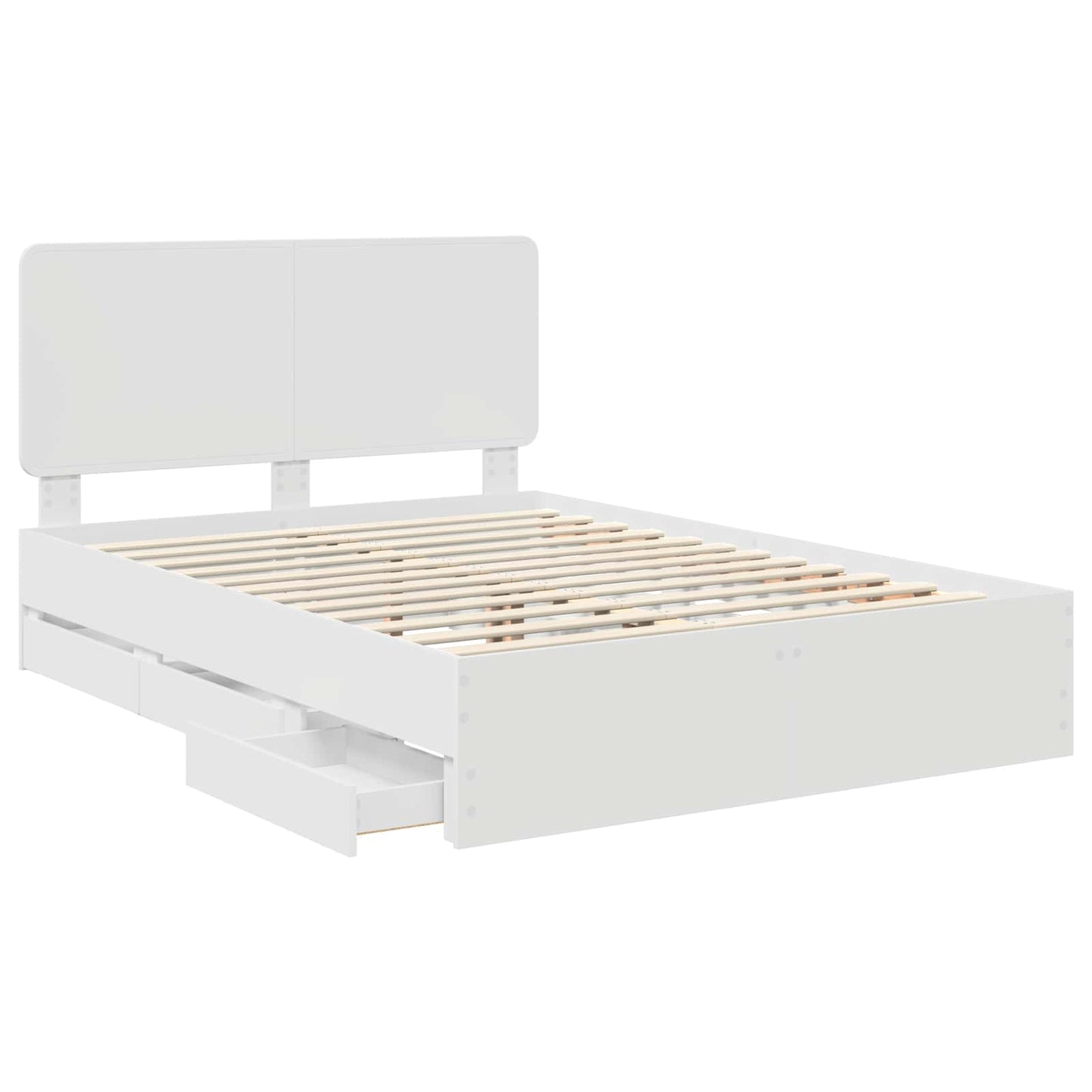 vidaXL Σκελετός Κρεβατιού Λευκό 150 x 200 cm Μηχανήματος Ξύλο
