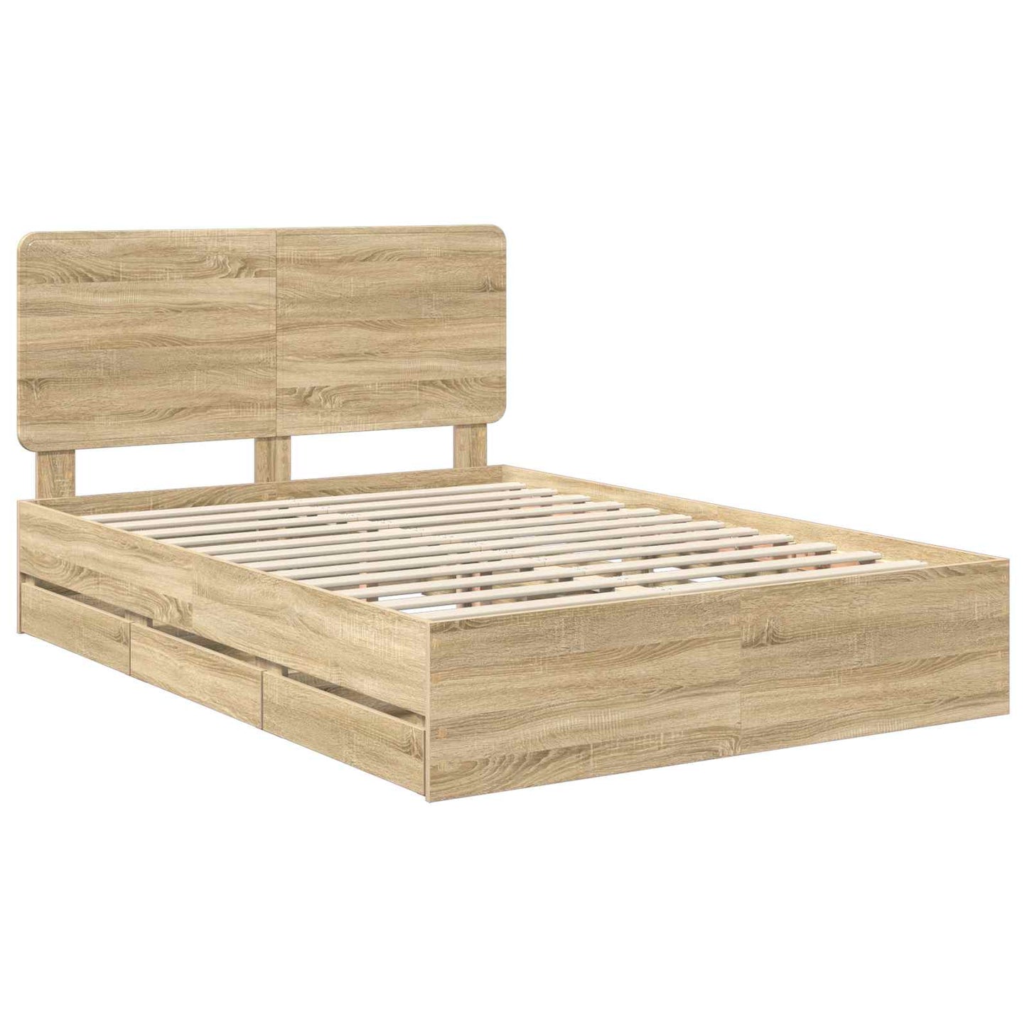 vidaXL Σκελετός Κρεβατιού Δρύς Sonoma 150 x 200 cm Μηχανήματος Ξύλο