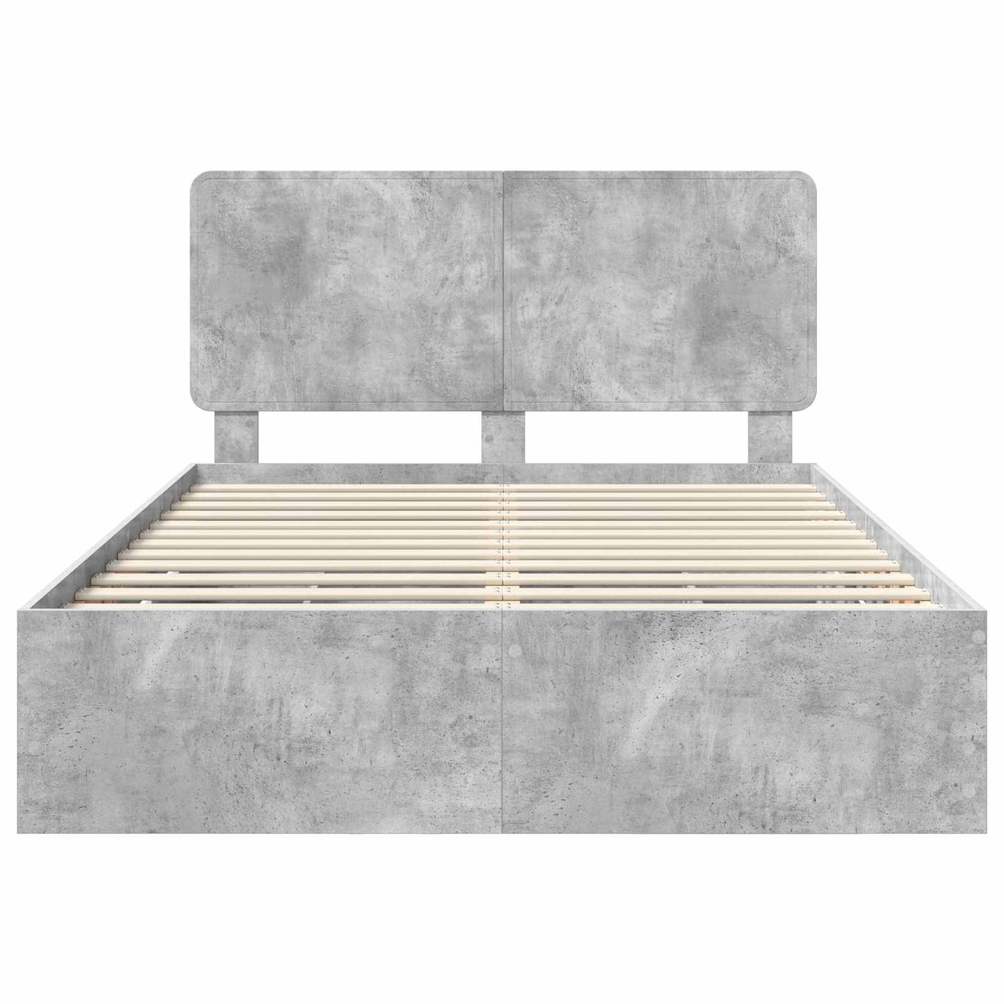 vidaXL Σκελετός Κρεβατιού Σκυρόδεμα Γκρι 150 x 200 cm Μηχανήματος Ξύλο