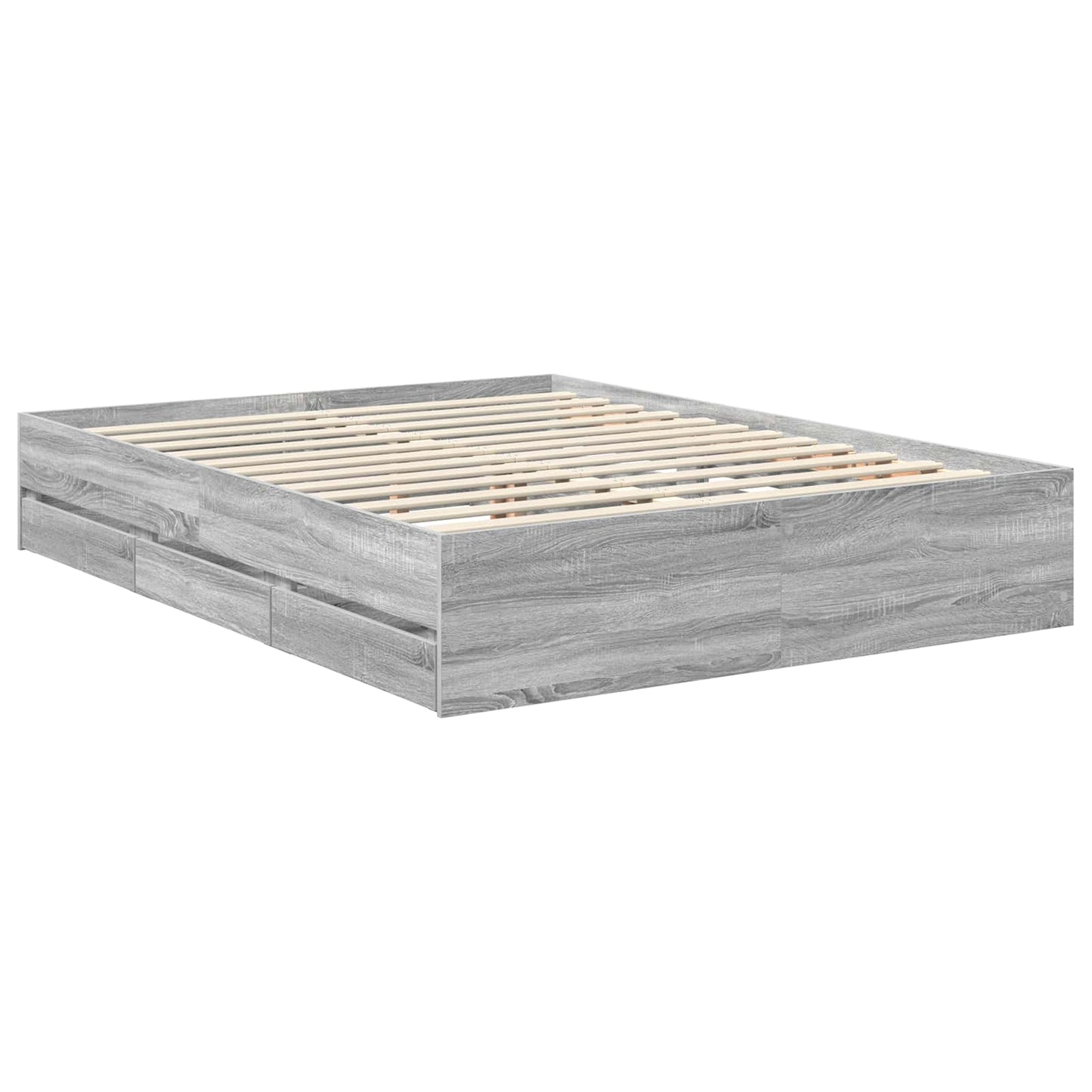 vidaXL Σκελετός Κρεβατιού Γκρίζο Σονομα 150 x 200 cm Μηχανήματος Ξύλο