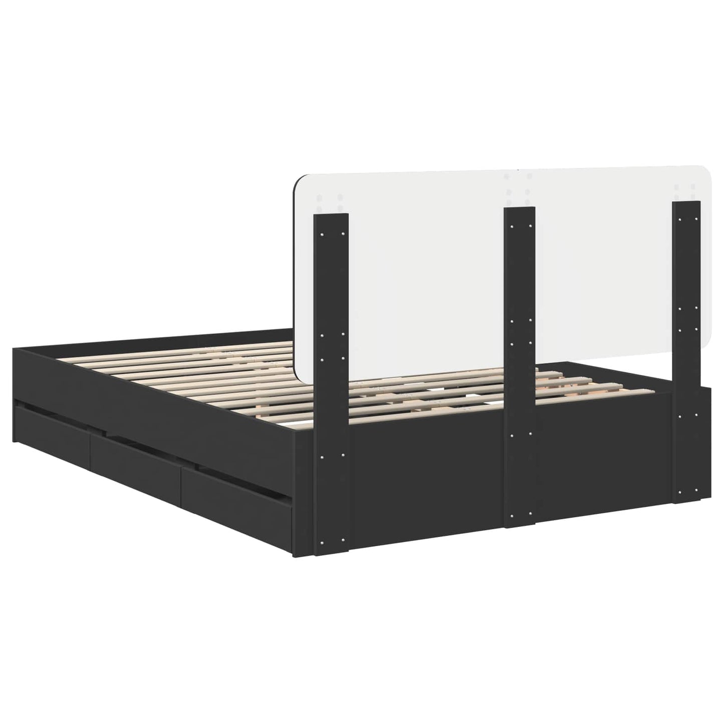 vidaXL Σκελετός Κρεβατιού Μαύρο 140 x 190 cm Μηχανήματος Ξύλο