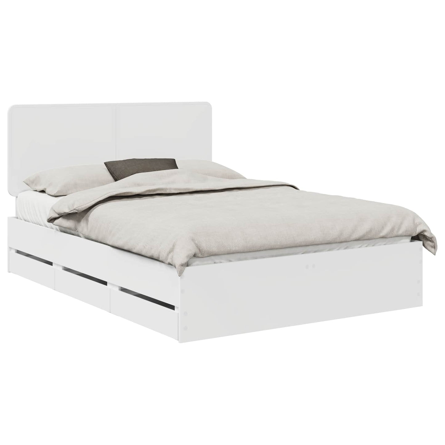 vidaXL Σκελετός Κρεβατιού Λευκό 140 x 190 cm Μηχανήματος Ξύλο