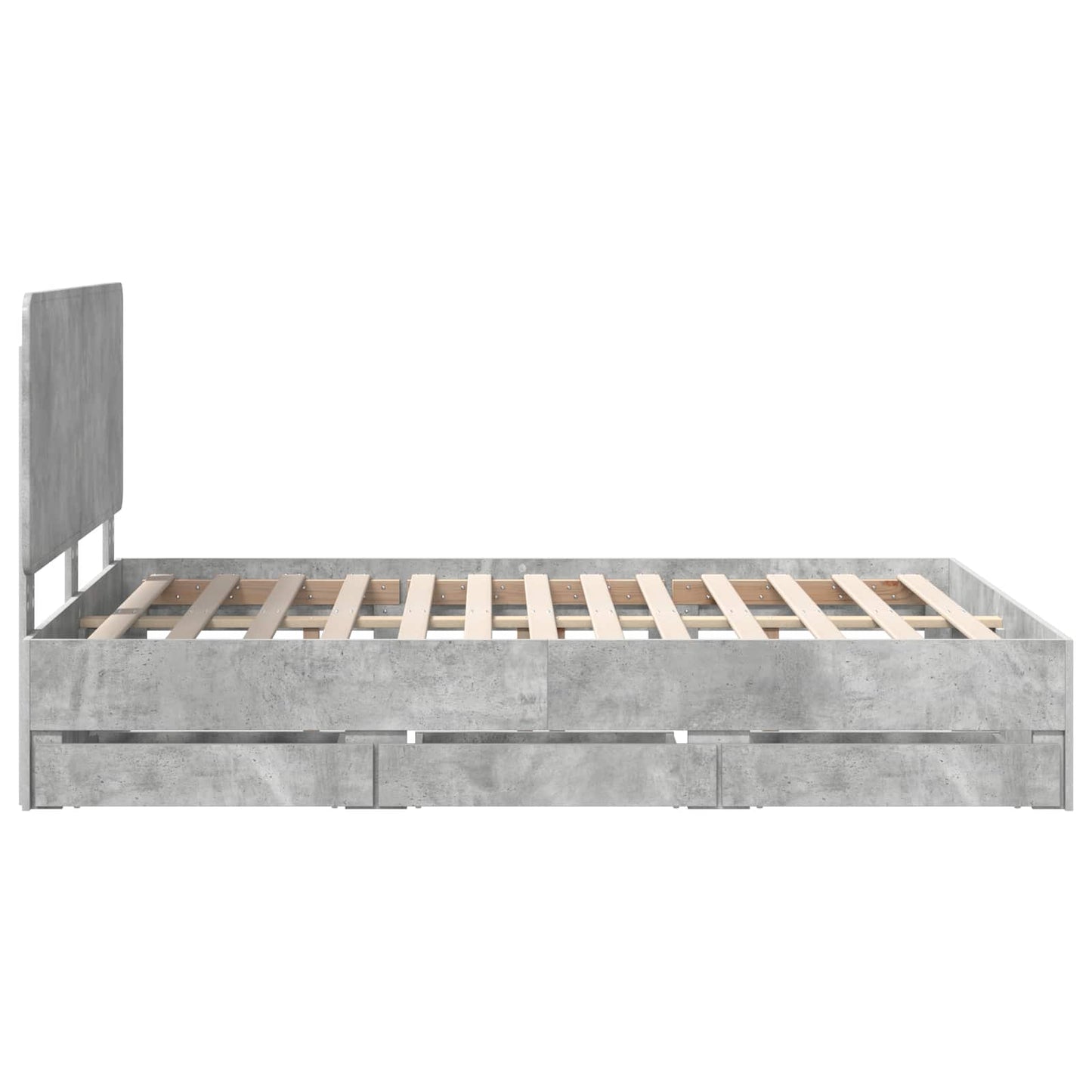 vidaXL Σκελετός Κρεβατιού Σκυρόδεμα Γκρι 140 x 190 cm Μηχανήματος Ξύλο