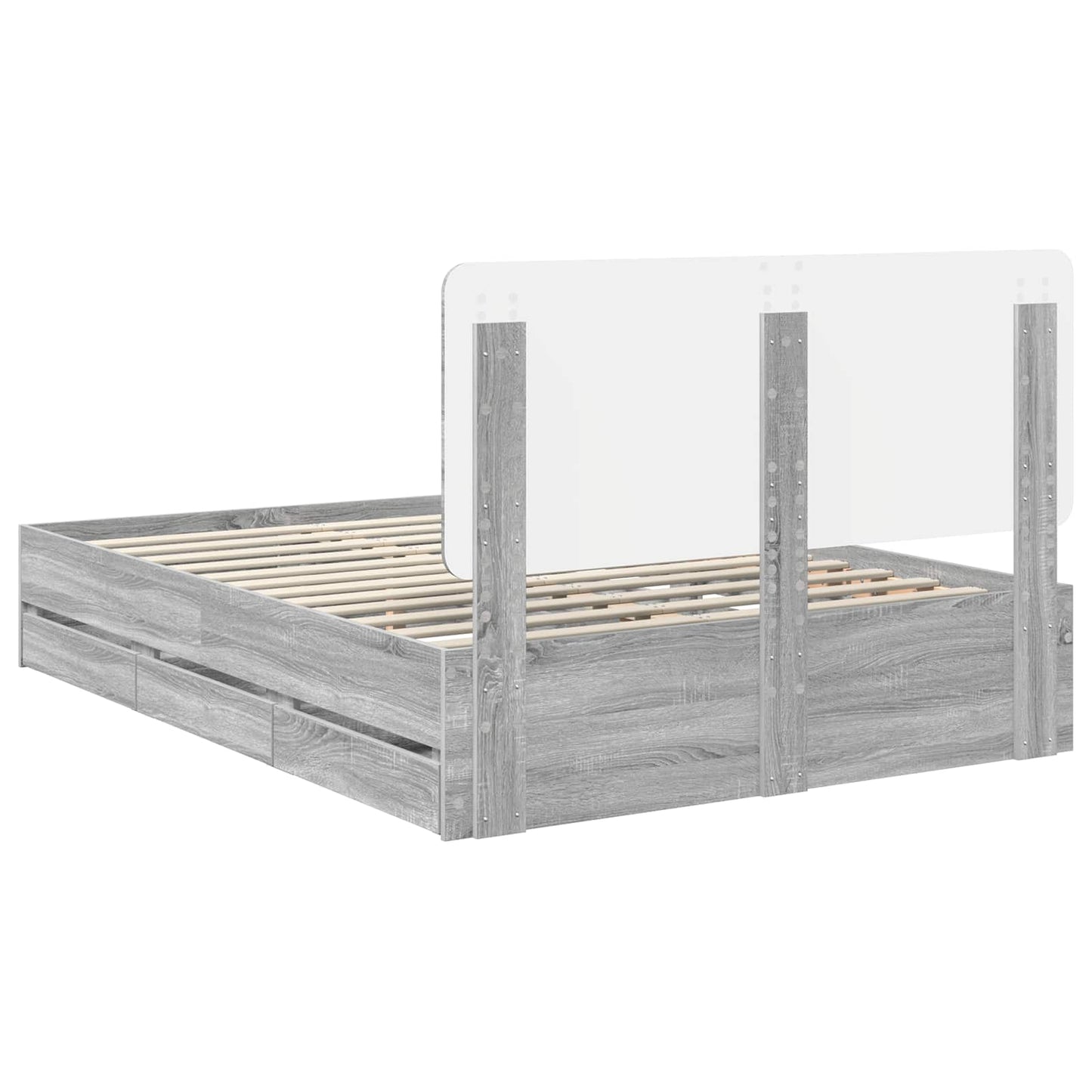 vidaXL Σκελετός Κρεβατιού Γκρίζο Σονομα 140 x 190 cm Μηχανήματος Ξύλο