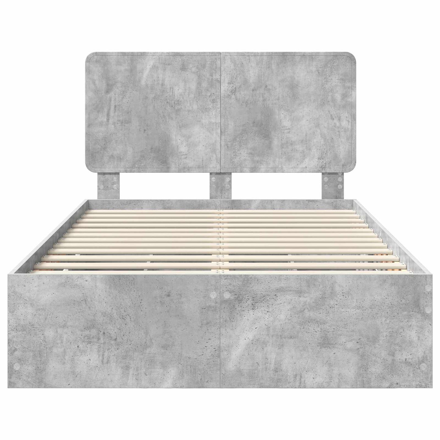 vidaXL Σκελετός Κρεβατιού Σκυρόδεμα Γκρι 135 x 190 cm Μηχανήματος Ξύλο