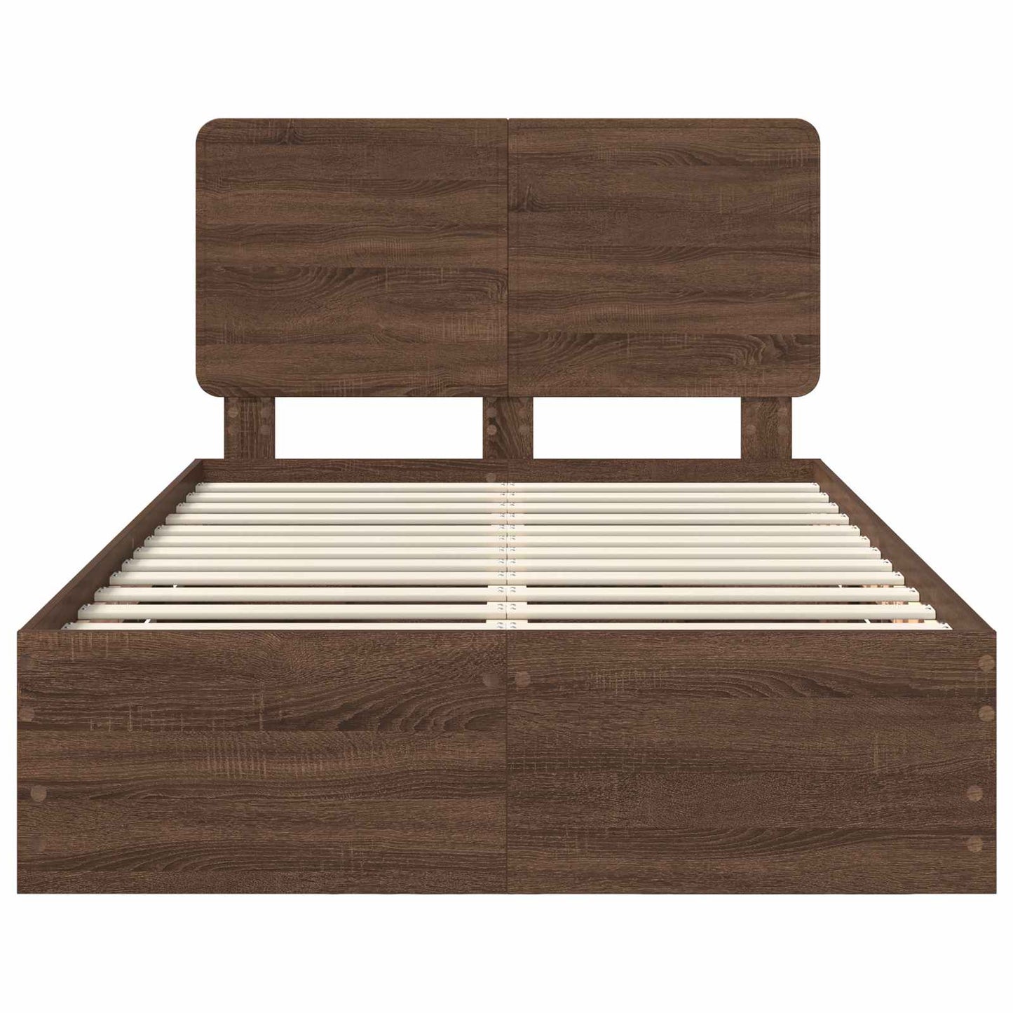 vidaXL Σκελετός Κρεβατιού Καφέ δρυς 135 x 190 cm Μηχανήματος Ξύλο