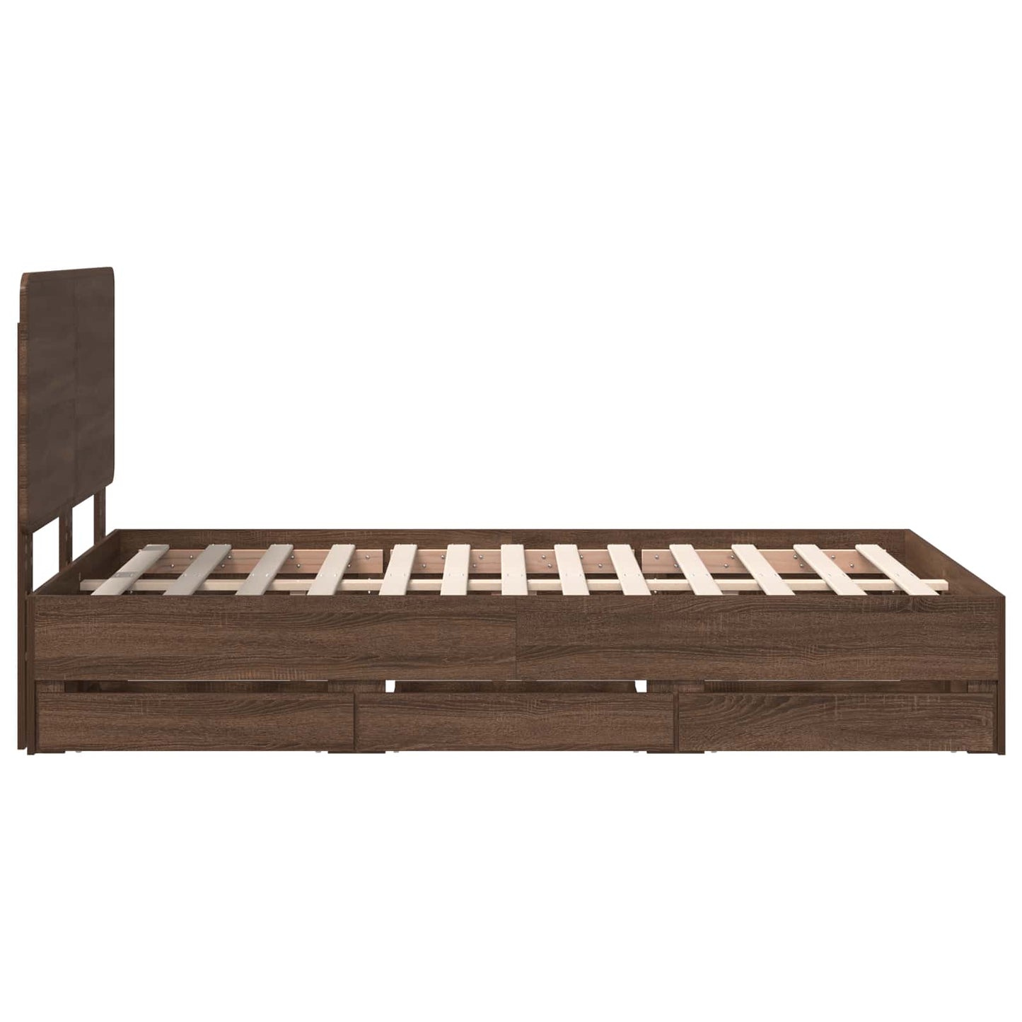 vidaXL Σκελετός Κρεβατιού Καφέ δρυς 135 x 190 cm Μηχανήματος Ξύλο