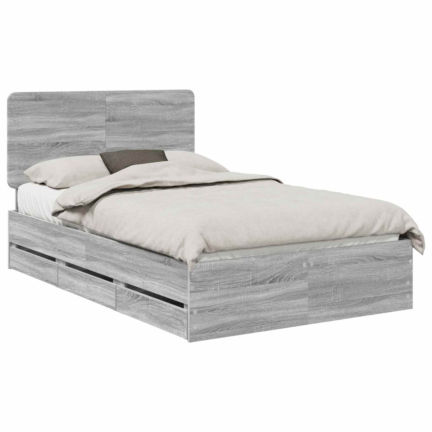 vidaXL Σκελετός Κρεβατιού Γκρίζο Σονομα 120 x 200 cm Μηχανήματος Ξύλο