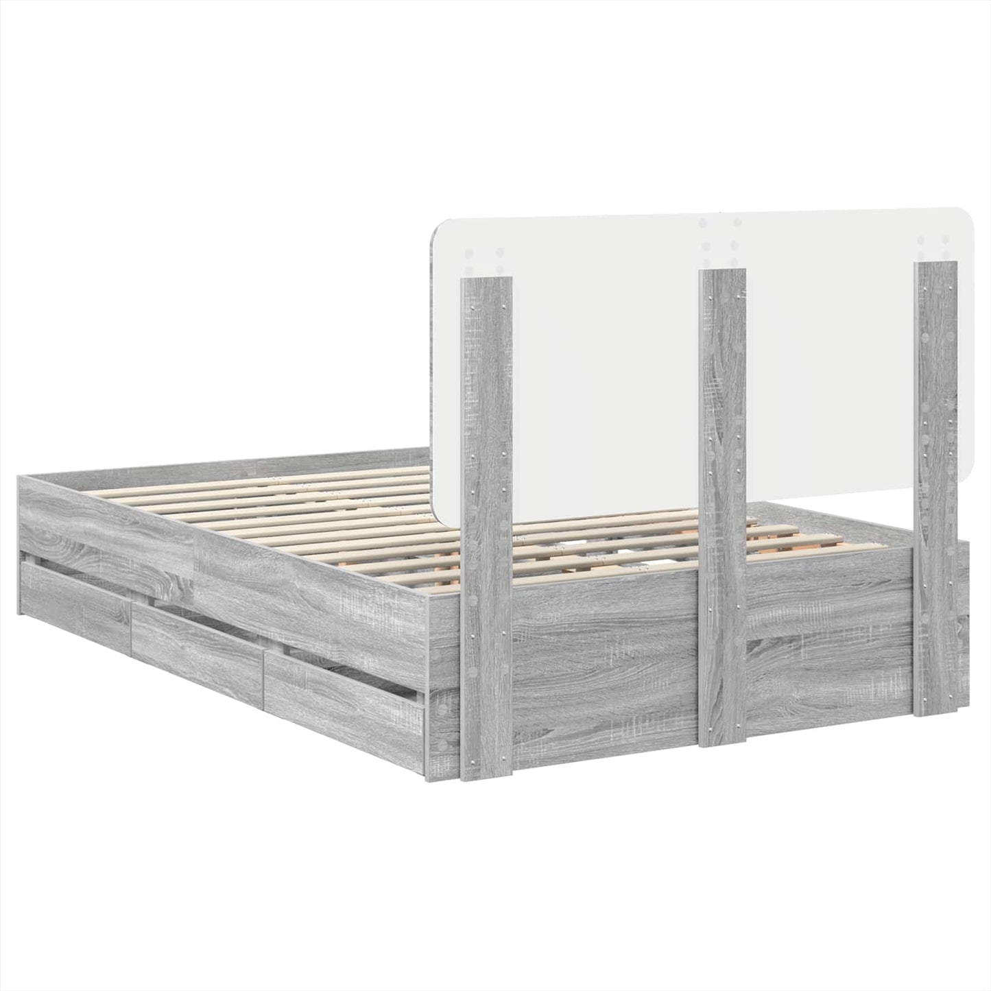 vidaXL Σκελετός Κρεβατιού Γκρίζο Σονομα 120 x 200 cm Μηχανήματος Ξύλο
