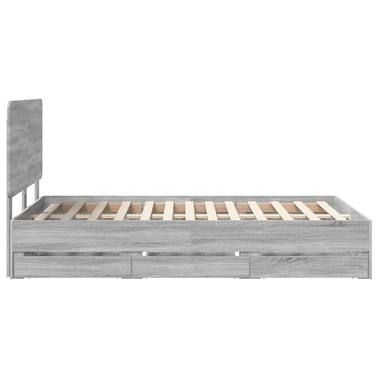 vidaXL Σκελετός Κρεβατιού Γκρίζο Σονομα 120 x 200 cm Μηχανήματος Ξύλο