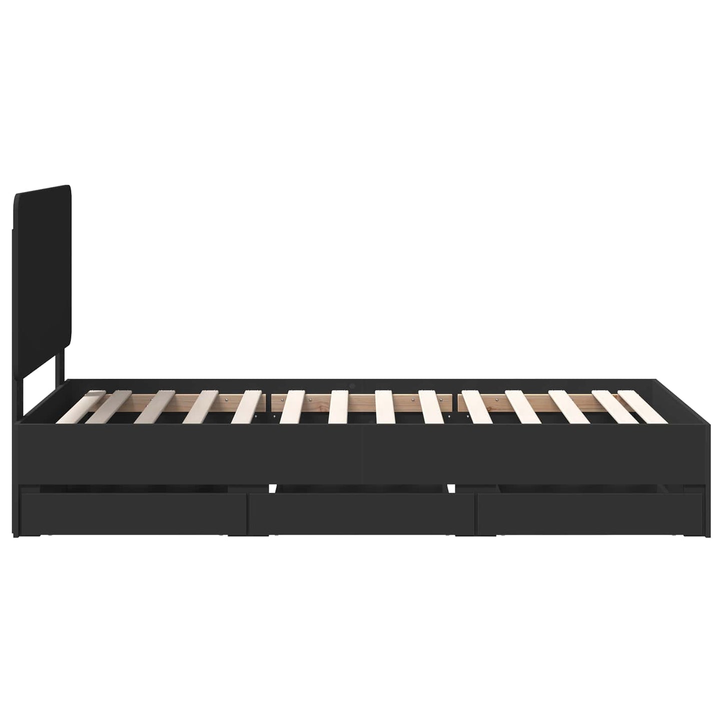 vidaXL Σκελετός Κρεβατιού Μαύρο 100 x 200 cm Μηχανήματος Ξύλο