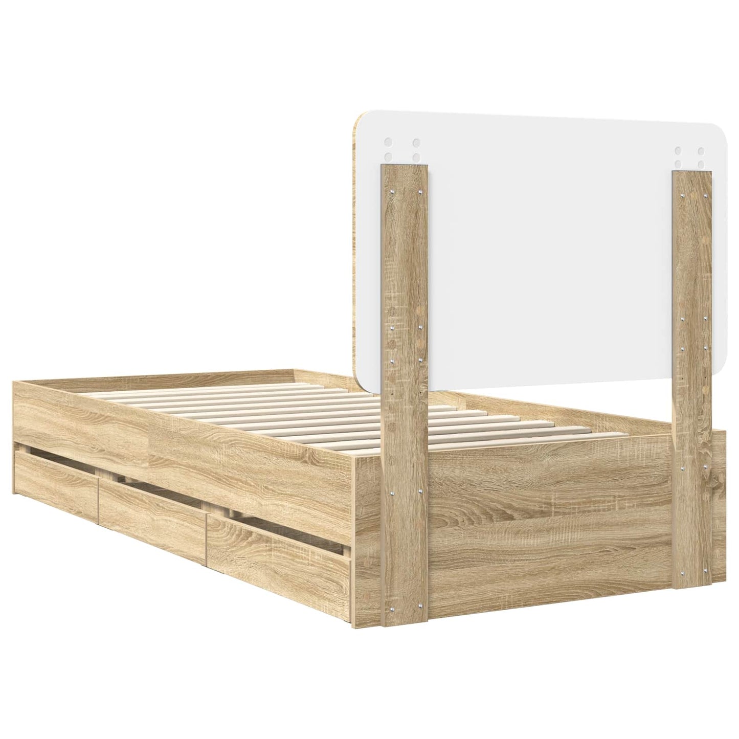 vidaXL Σκελετός Κρεβατιού Δρύς Sonoma 90 x 200 cm Μηχανήματος Ξύλο