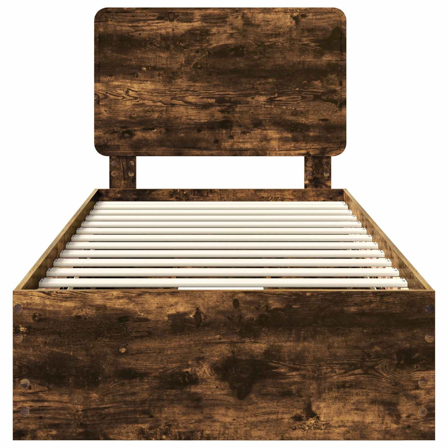 vidaXL Σκελετός Κρεβατιού Καπνιστό Δρύς 90 x 190 cm Μηχανήματος Ξύλο