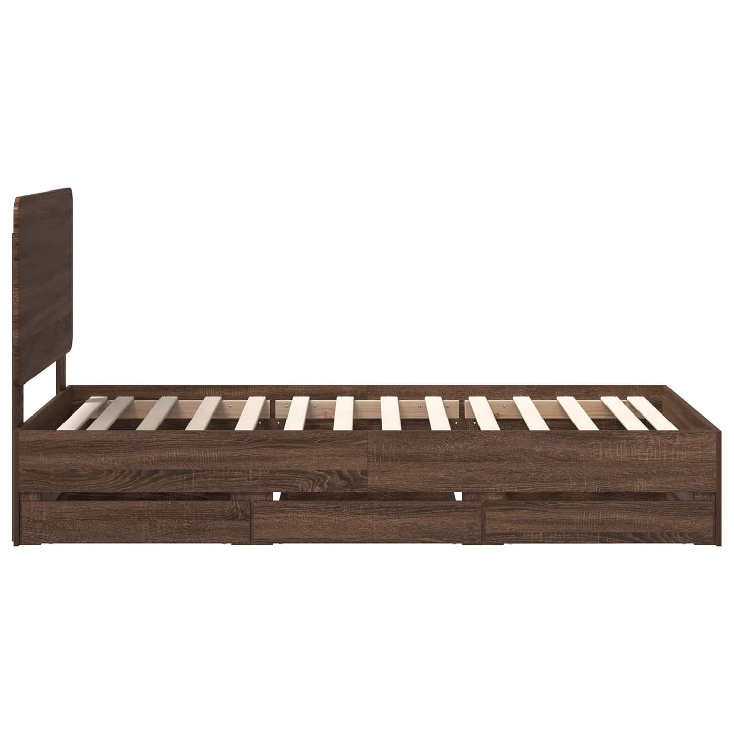 vidaXL Σκελετός Κρεβατιού Καφέ δρυς 90 x 200 cm Μηχανήματος Ξύλο