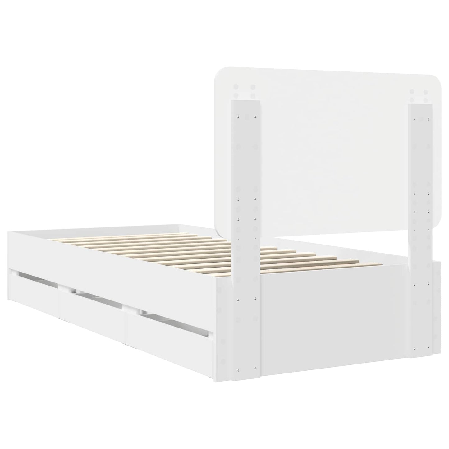 vidaXL Σκελετός Κρεβατιού Λευκό 75 x 190 cm Μηχανήματος Ξύλο