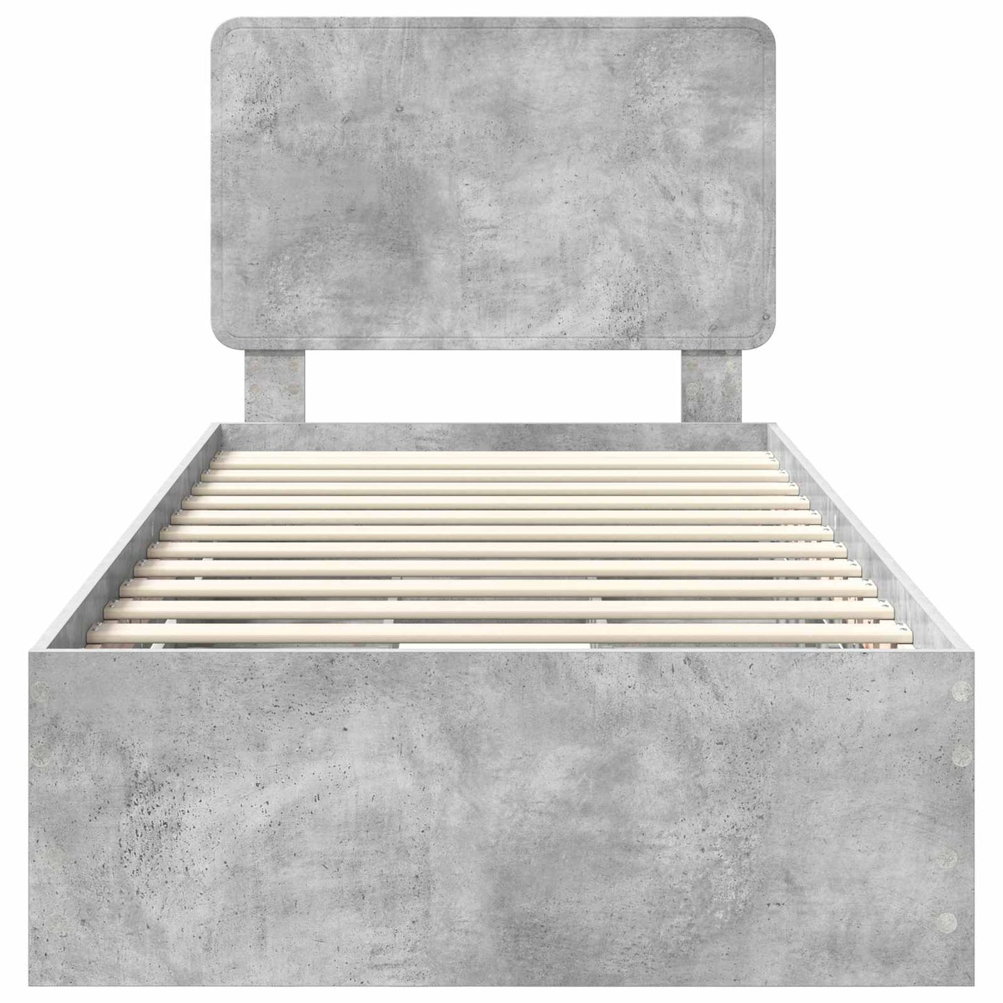 vidaXL Σκελετός Κρεβατιού Σκυρόδεμα Γκρι 75 x 190 cm Μηχανήματος Ξύλο