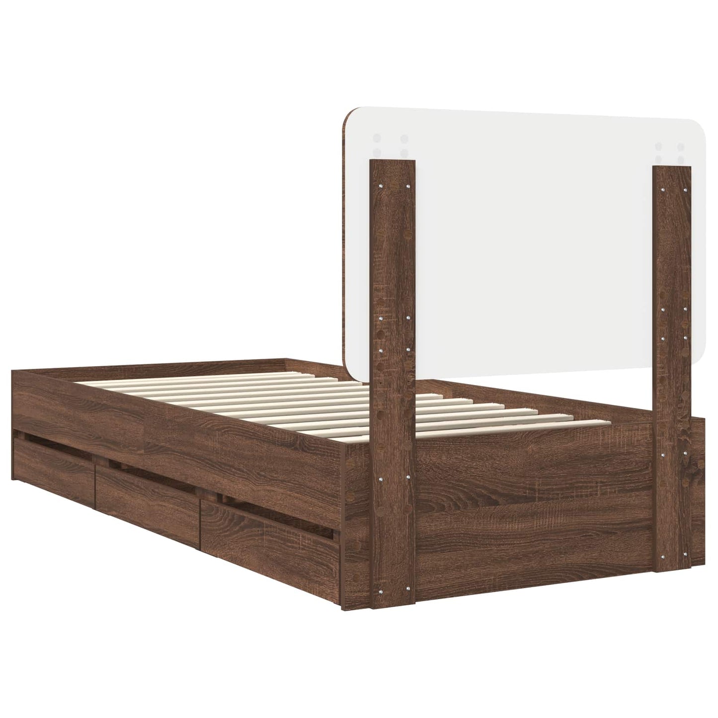 vidaXL Σκελετός Κρεβατιού Καφέ δρυς 75 x 190 cm Μηχανήματος Ξύλο