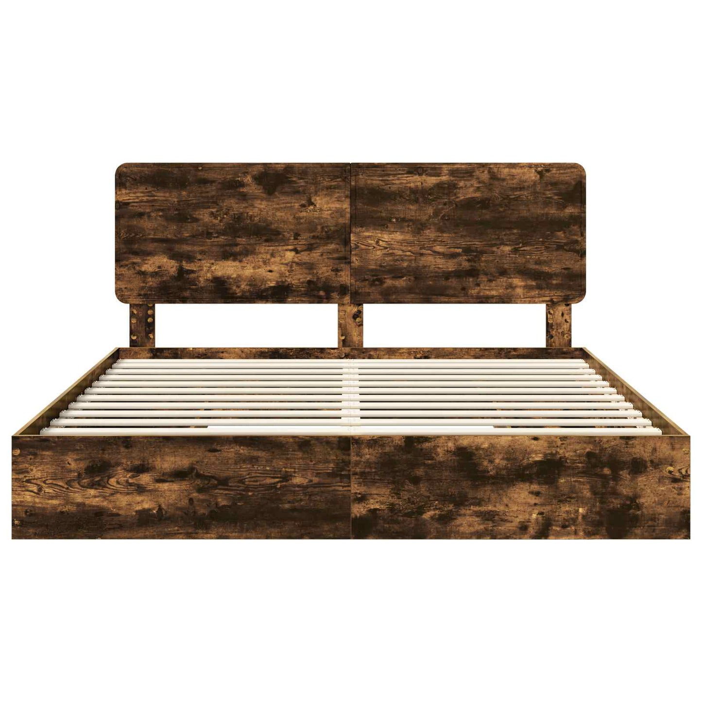 vidaXL Κρεβάτι Αποθήκης Καπνιστό Δρύς 180 x 200 cm Επεξεργασμένο ξύλο