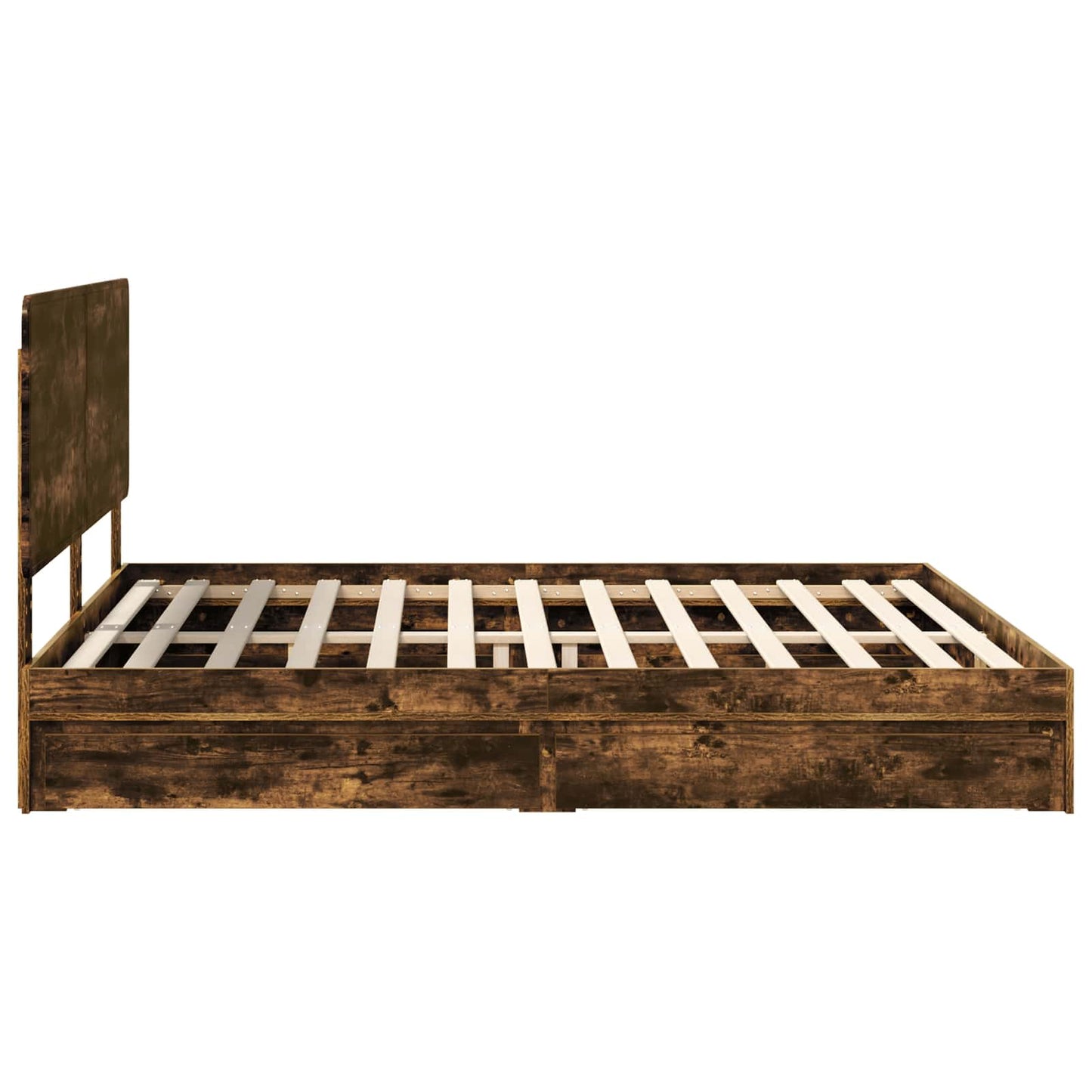 vidaXL Κρεβάτι Αποθήκης Καπνιστό Δρύς 180 x 200 cm Επεξεργασμένο ξύλο