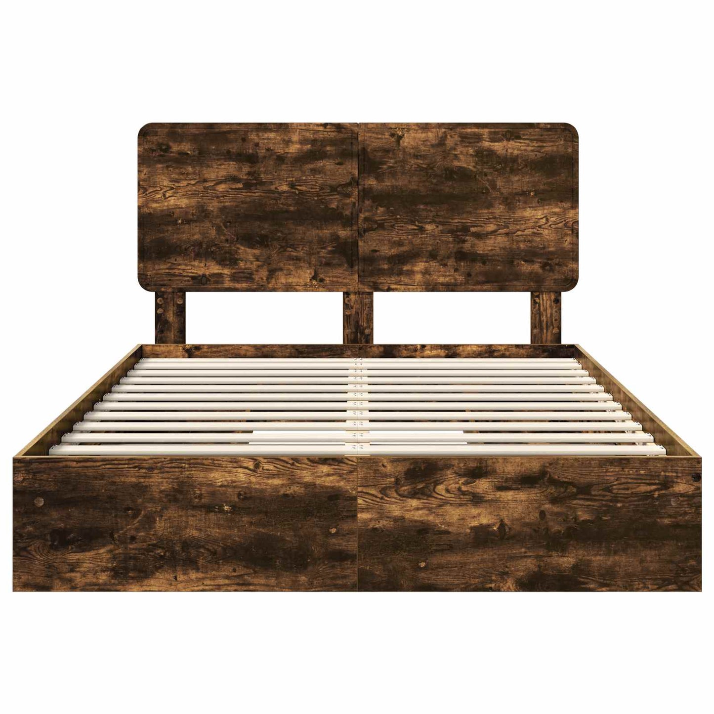 vidaXL Κρεβάτι Αποθήκης Καπνιστό Δρύς 160 x 200 cm Επεξεργασμένο ξύλο