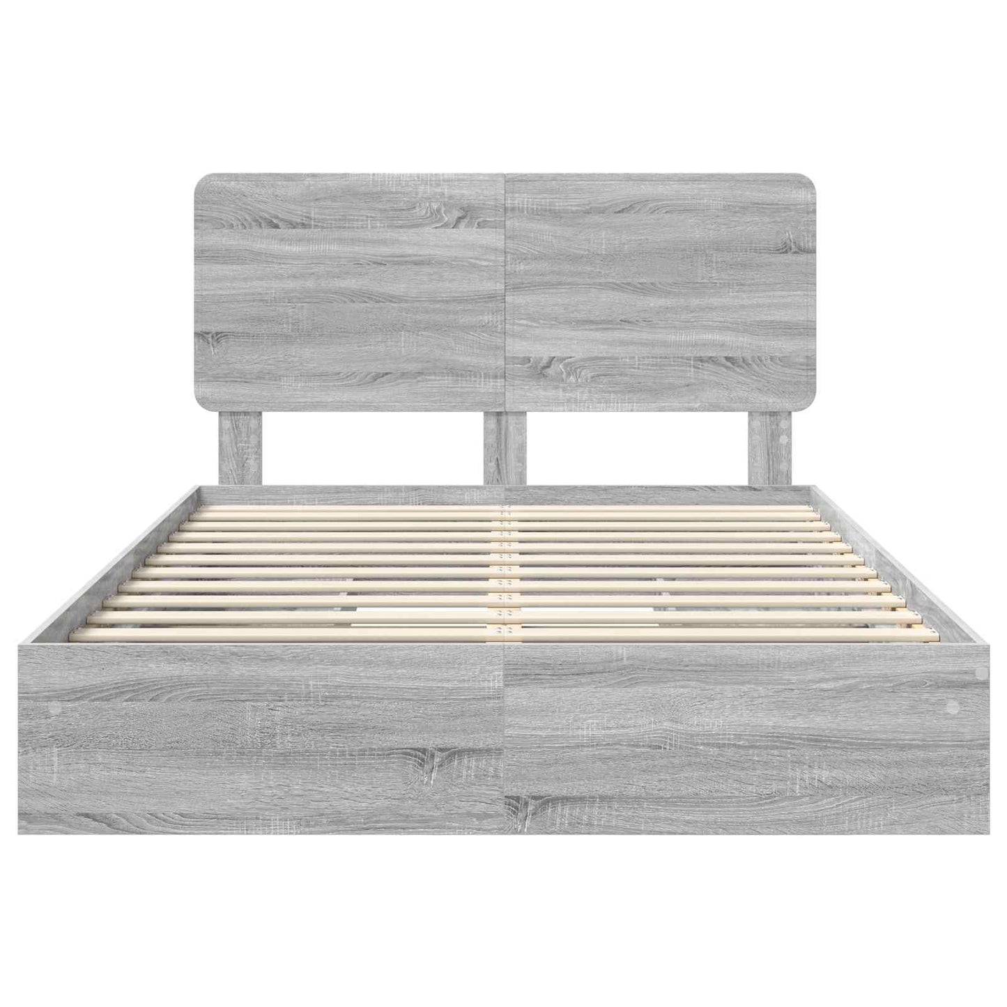 vidaXL Κρεβάτι Αποθήκης Γκρίζο Σονομα 160 x 200 cm Επεξεργασμένο ξύλο